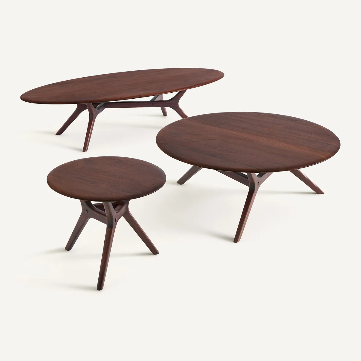 Maricielo Solid Walnut 90cm Diameter Coffee Table – image 7