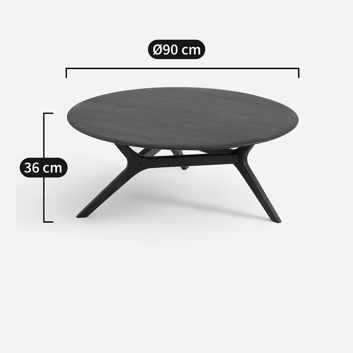 Maricielo Solid Walnut 90cm Diameter Coffee Table – image 8