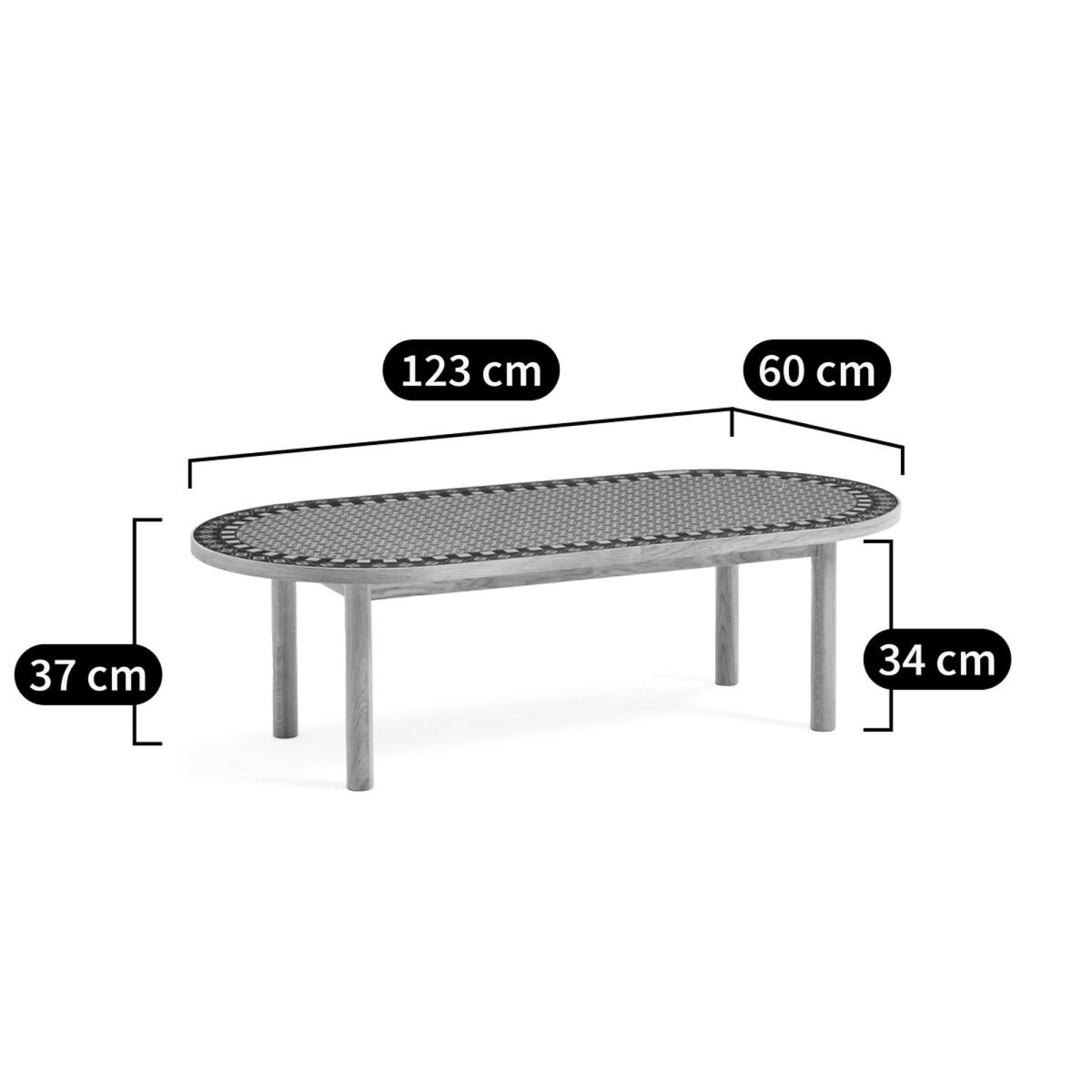 Colora Patterned Oak Coffee Table – image 5