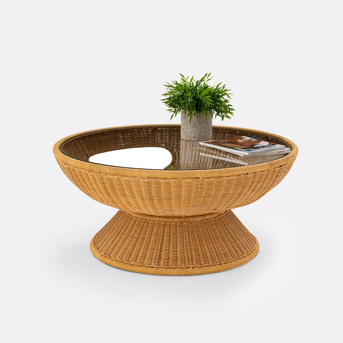 Provence Rattan & Glass Round Coffee Table – image 2
