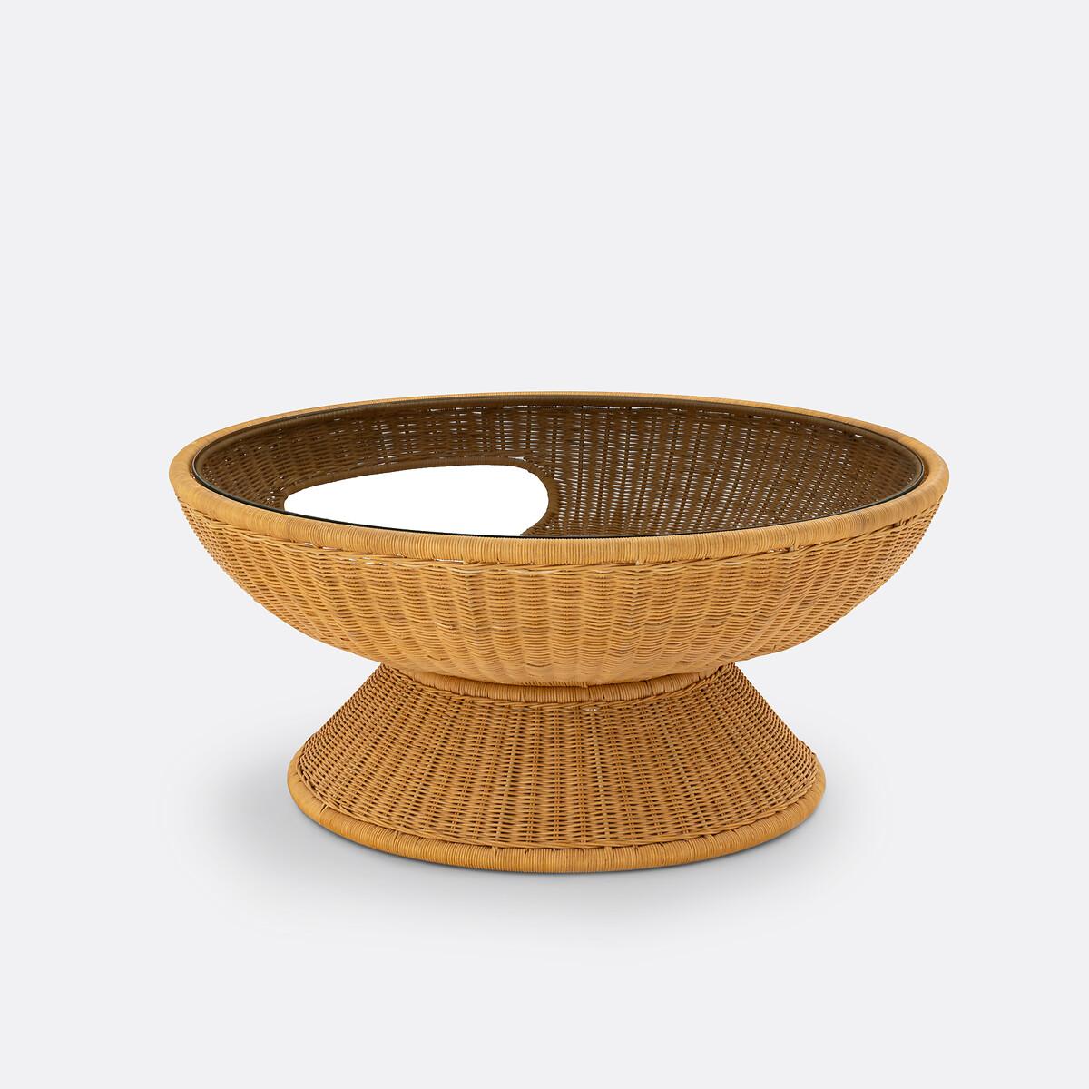 Provence Rattan & Glass Round Coffee Table – image 3
