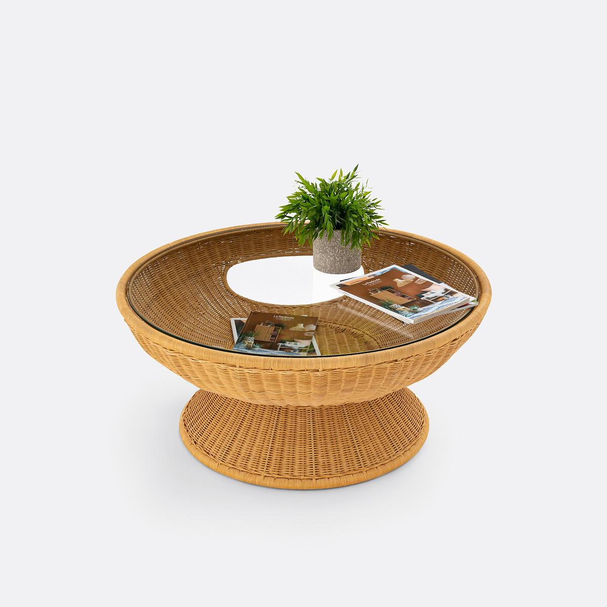 Provence Rattan & Glass Round Coffee Table – image 5
