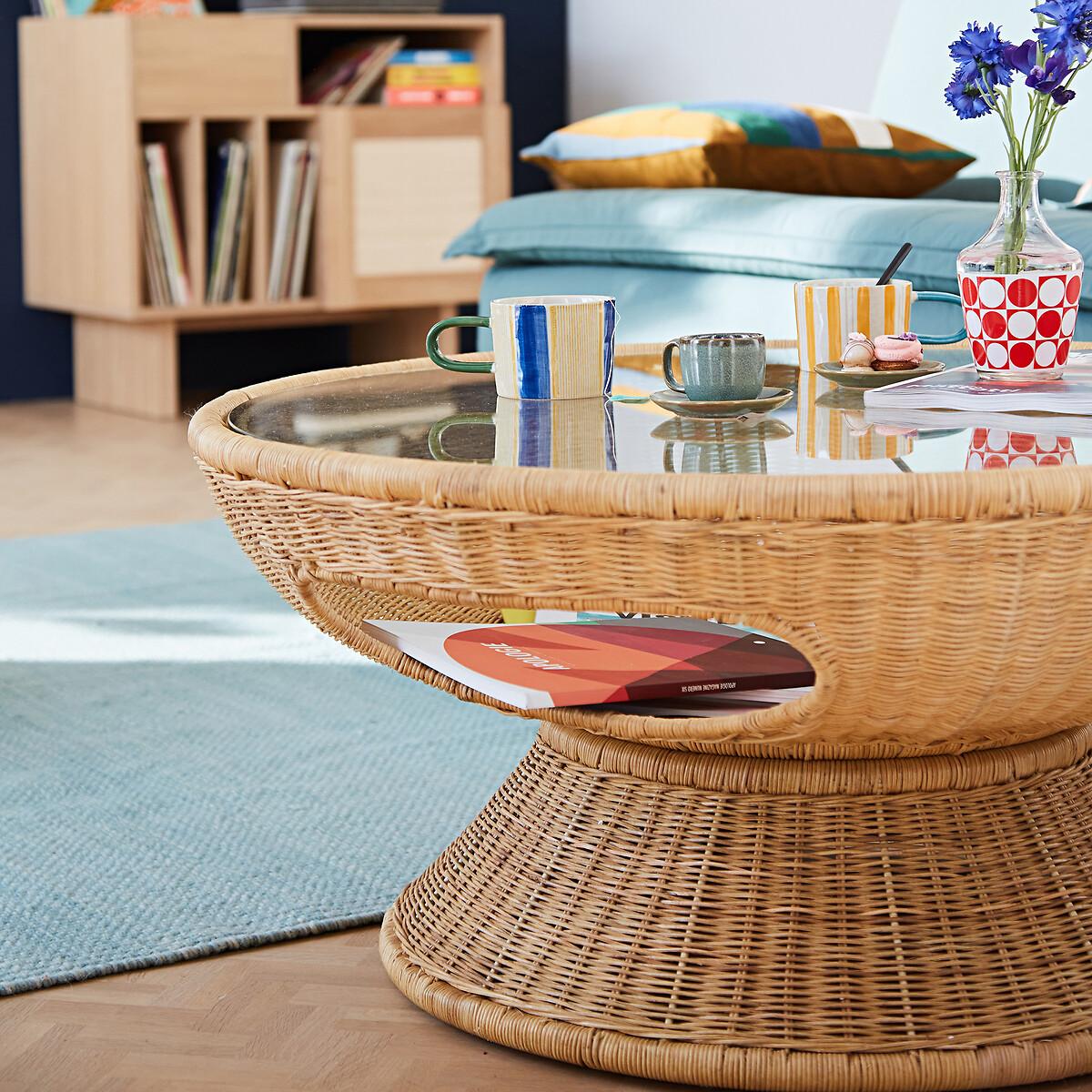 Provence Rattan & Glass Round Coffee Table – image 7