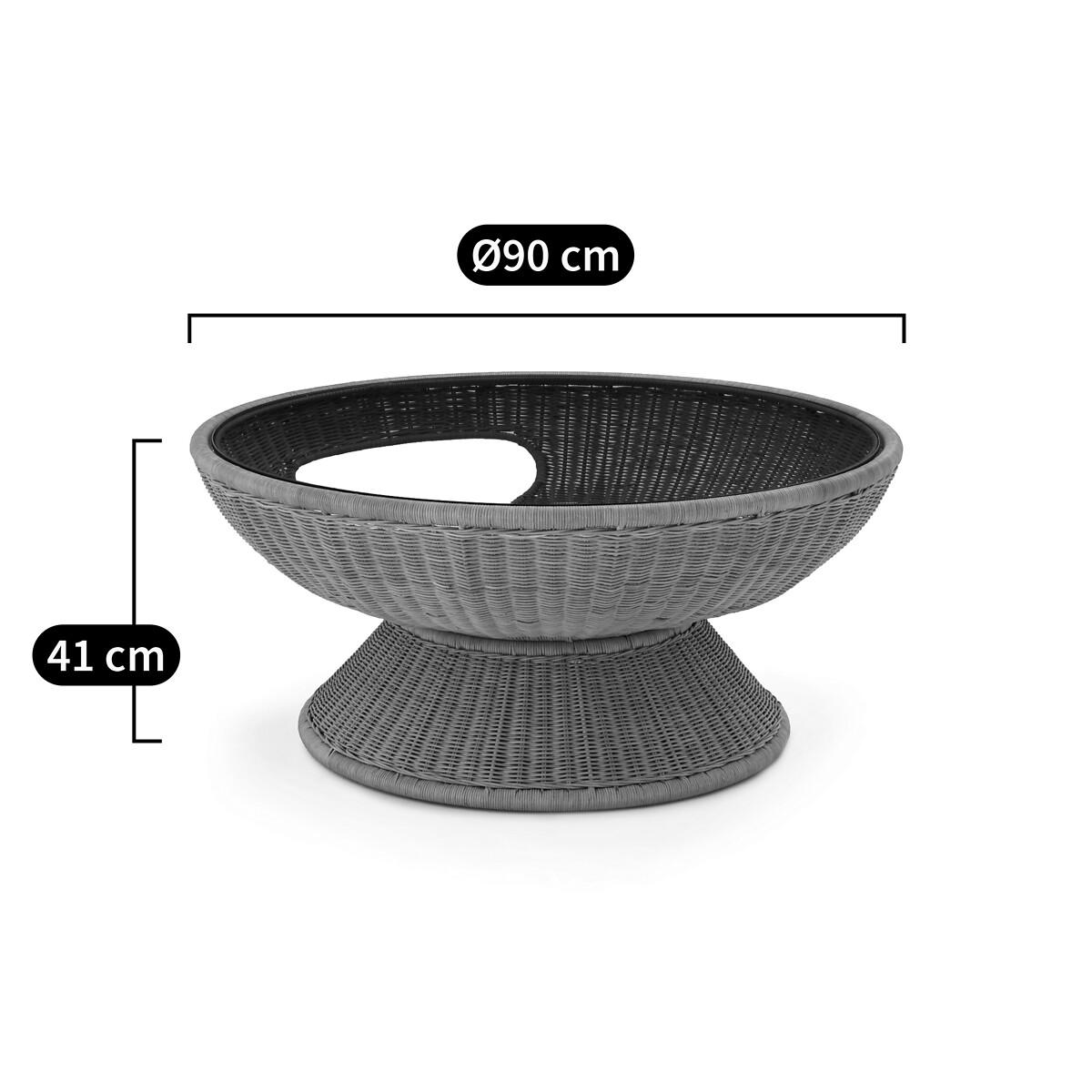 Provence Rattan & Glass Round Coffee Table – image 10