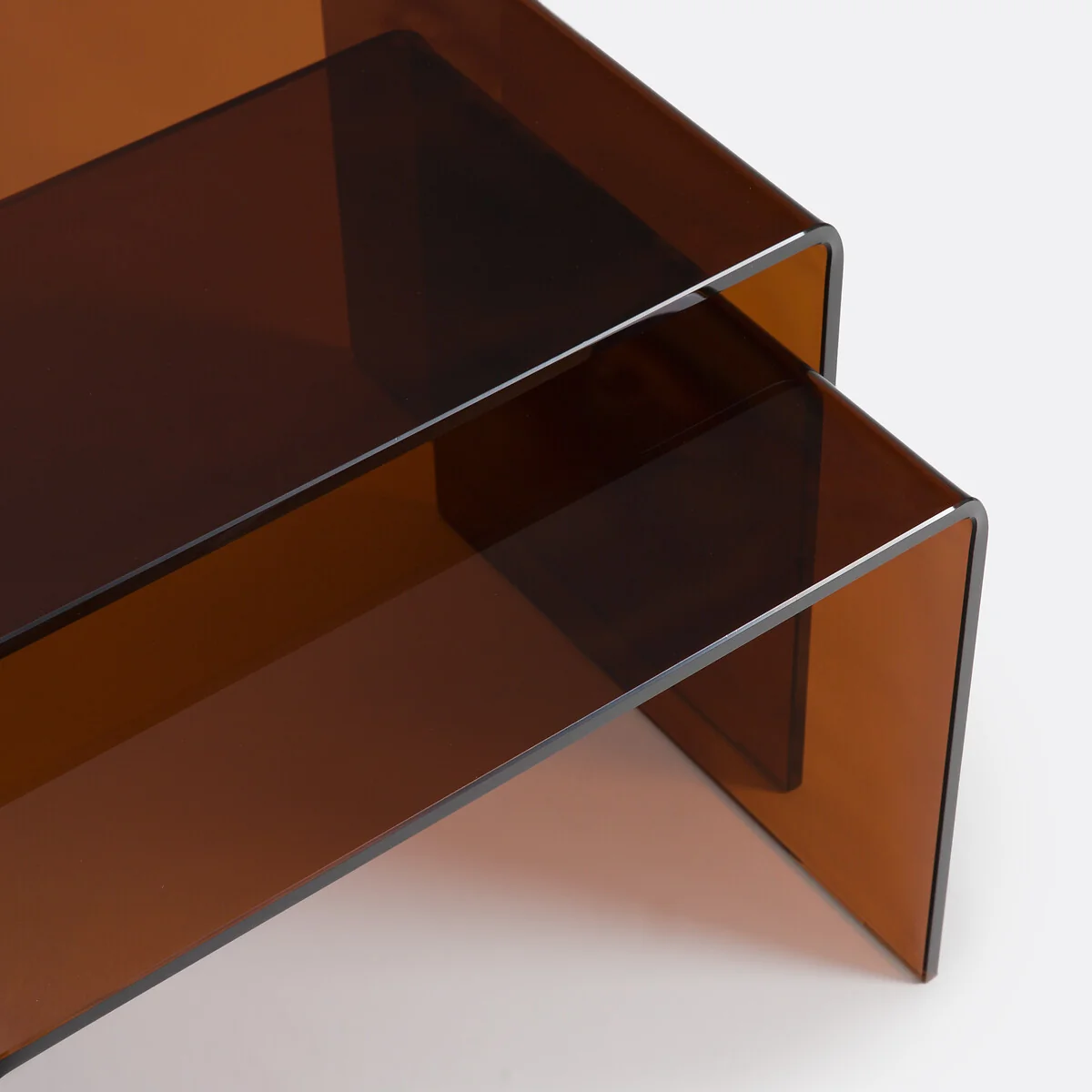 Set of 2 Joan Tempered Glass Nesting Coffee Tables – image 4