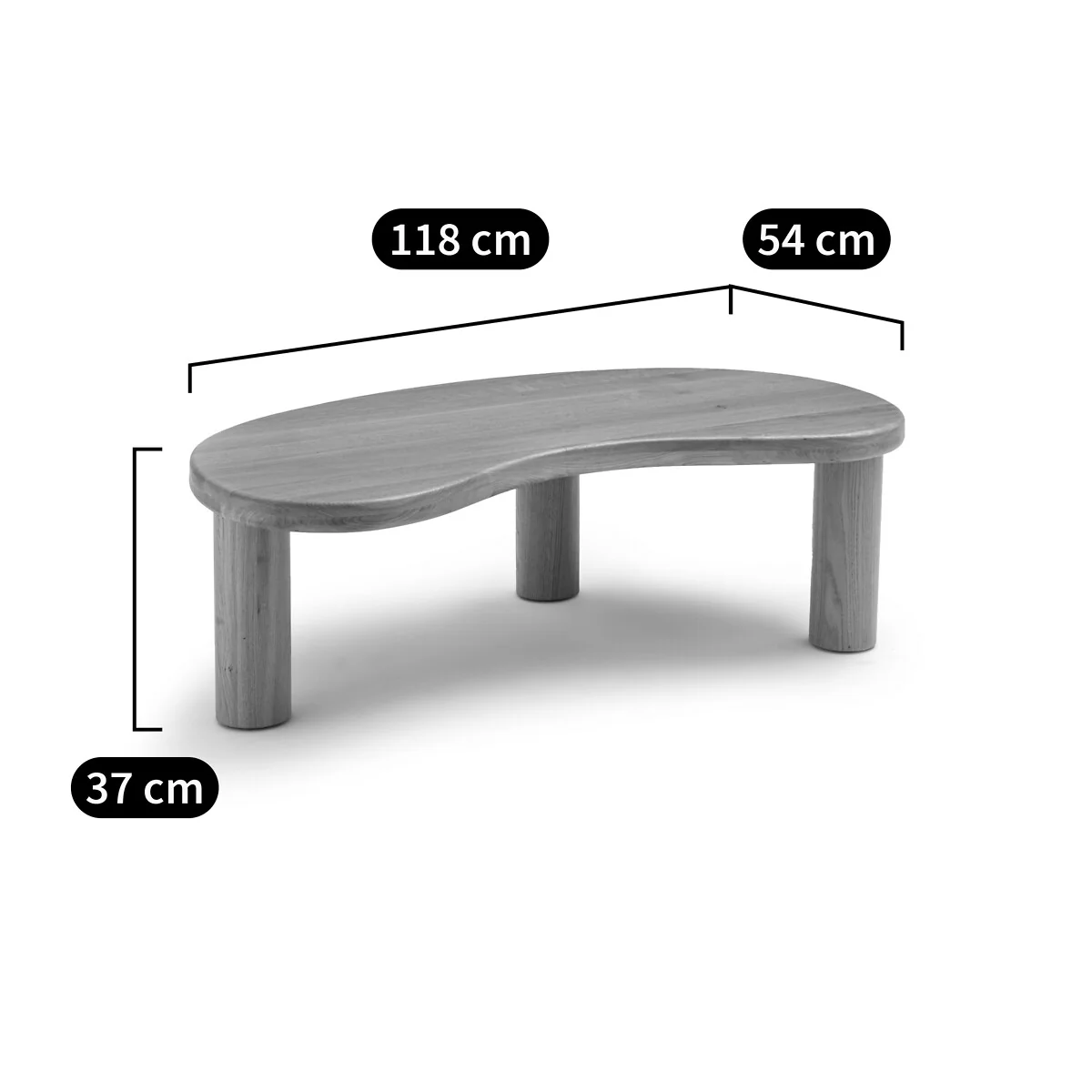 Rodi Organic Solid Oak Coffee Table, Length 118cm – image 6