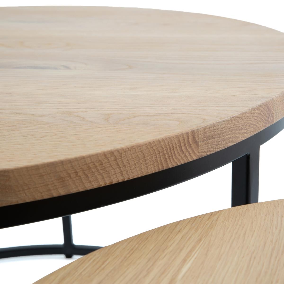 Set of 2 Vova Oak Nesting Coffee Tables – image 5