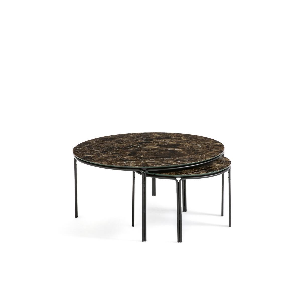 Set of 2 Chici Round Marble Effect Coffee Tables – image 3