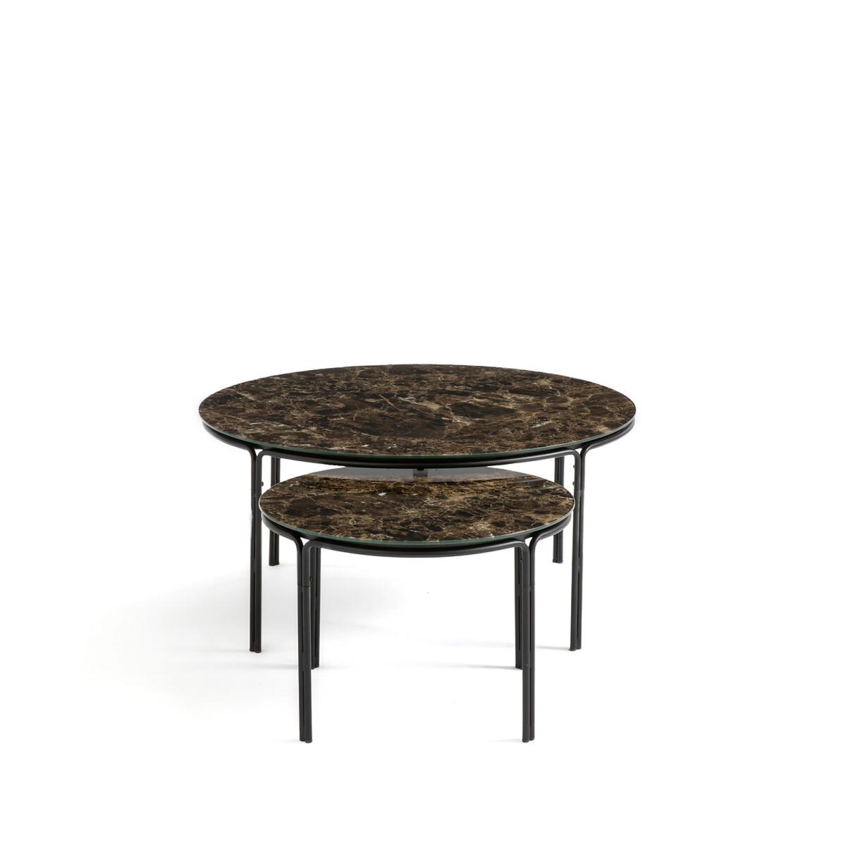 Set of 2 Chici Round Marble Effect Coffee Tables – image 4