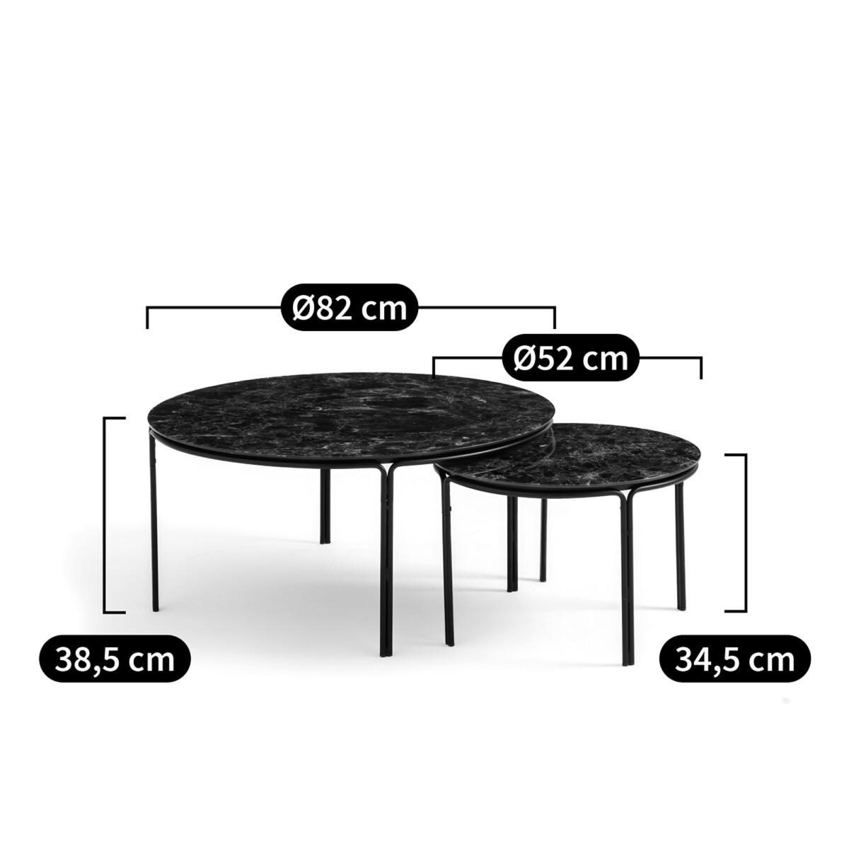Set of 2 Chici Round Marble Effect Coffee Tables – image 8