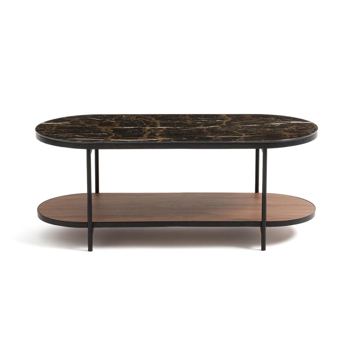 Gil Marble Effect Glass Top Coffee Table – image 2