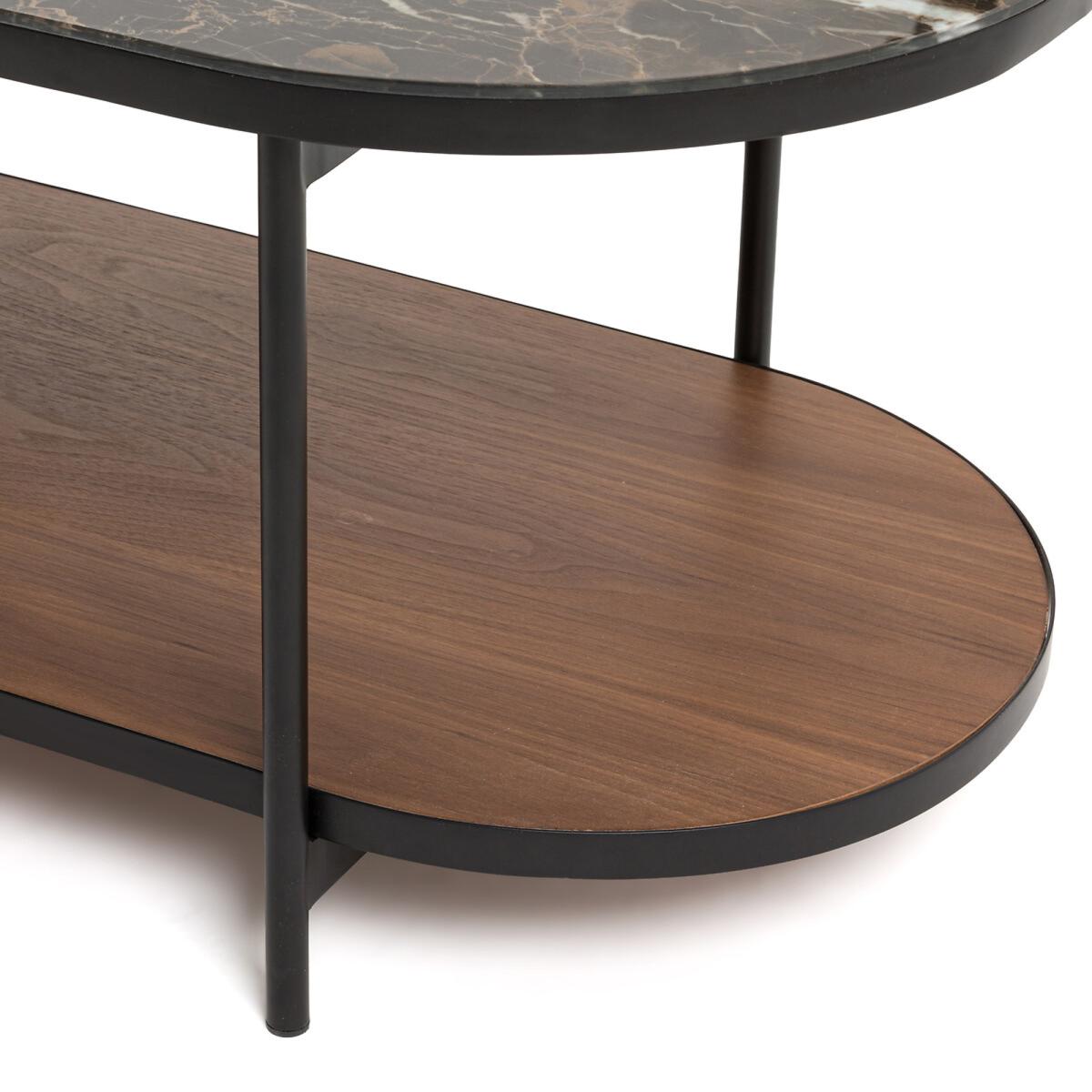 Gil Marble Effect Glass Top Coffee Table – image 5