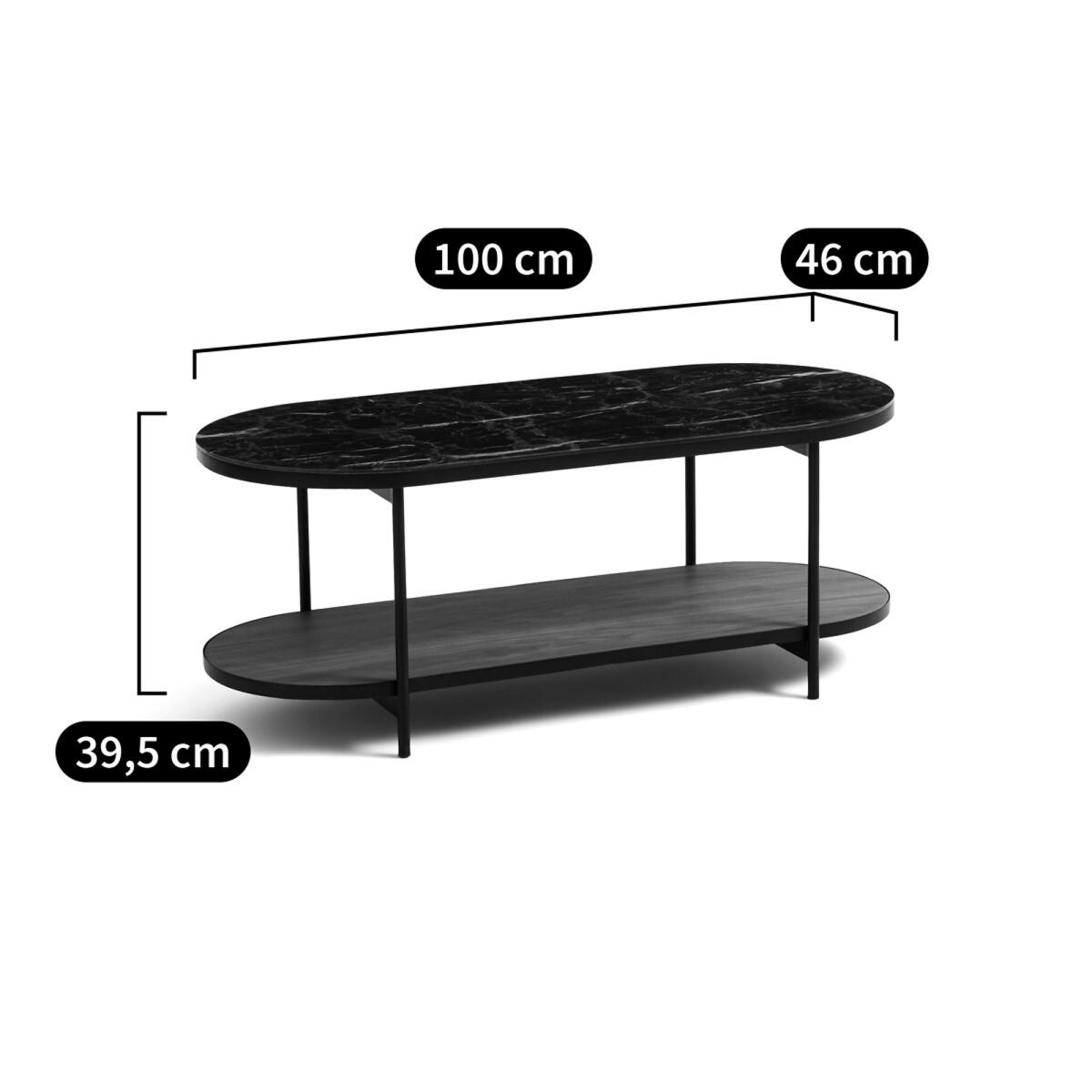 Gil Marble Effect Glass Top Coffee Table – image 8