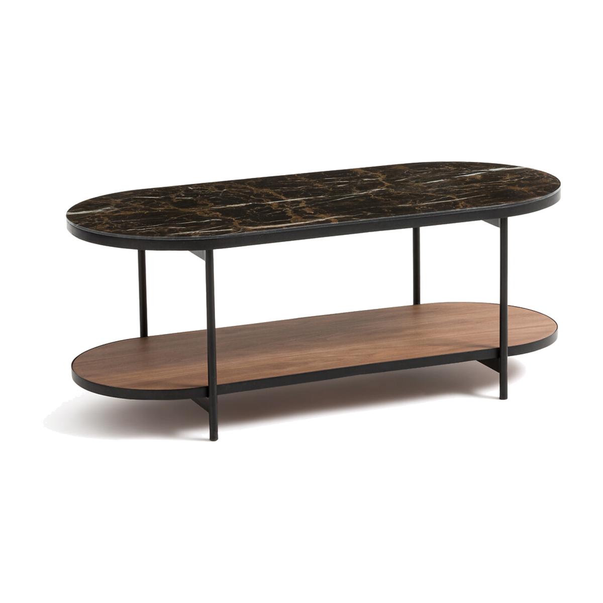 Gil Marble Effect Glass Top Coffee Table – image 1