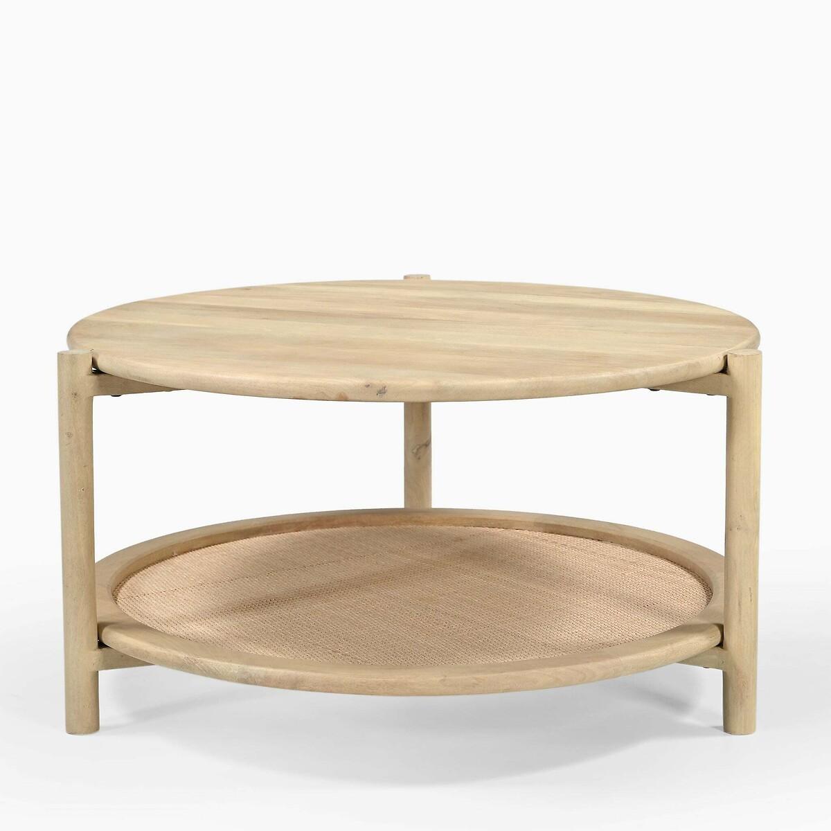 Janika Rattan & Mango Wood Round Coffee Table – image 2
