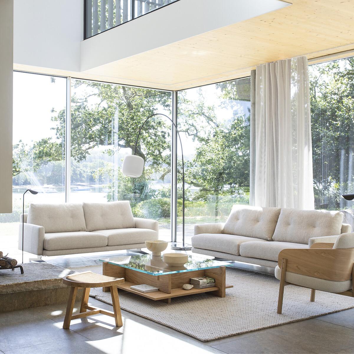 Laby Sandblasted Oak and Tempered Glass Coffee Table – image 8