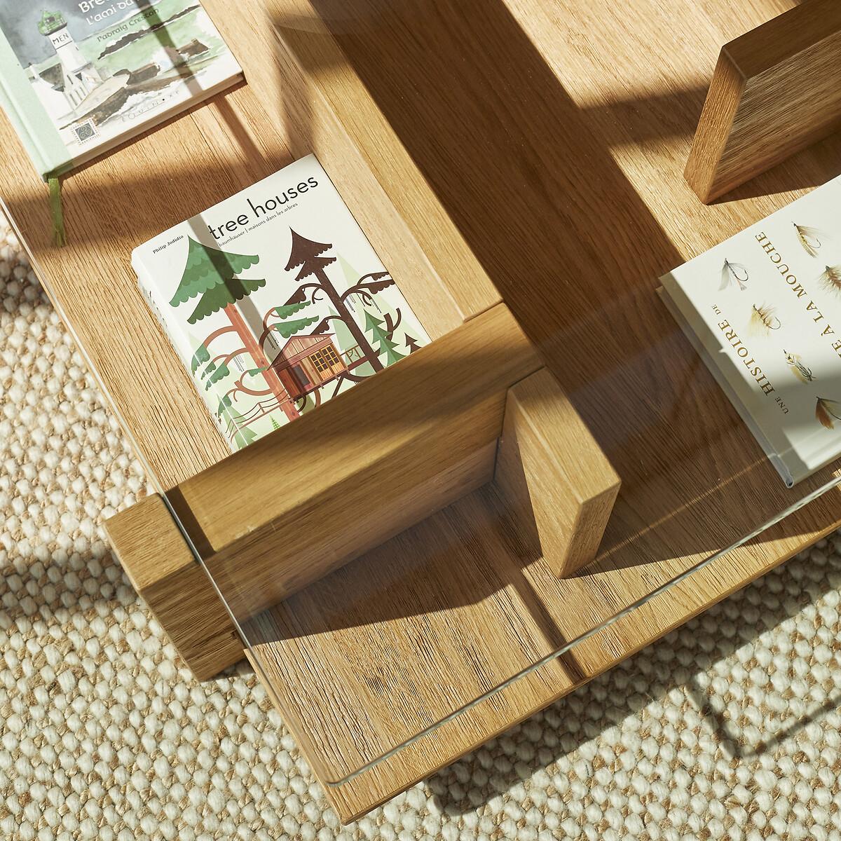 Laby Sandblasted Oak and Tempered Glass Coffee Table – image 10