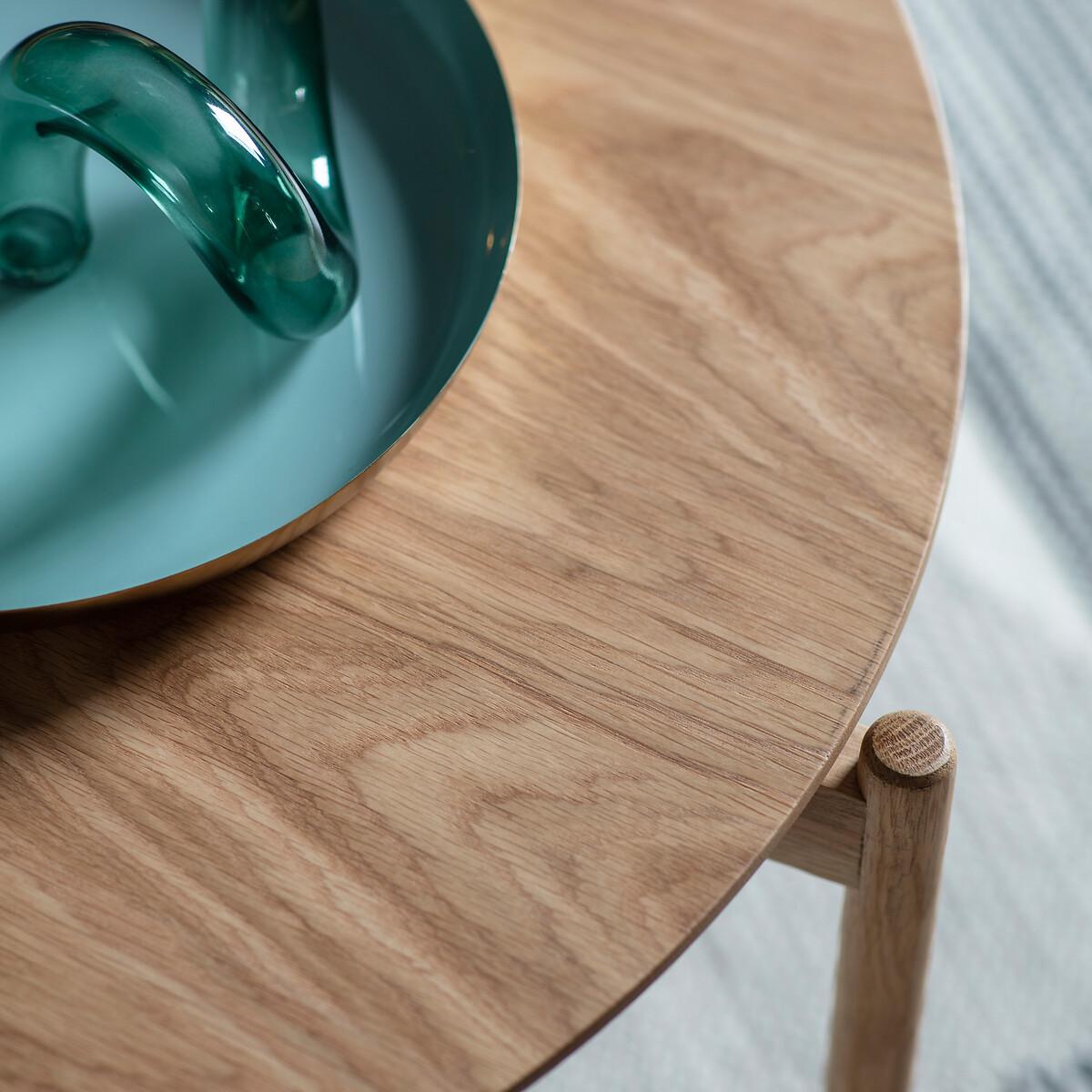 Hajipur Round Oak Coffee Table – image 2
