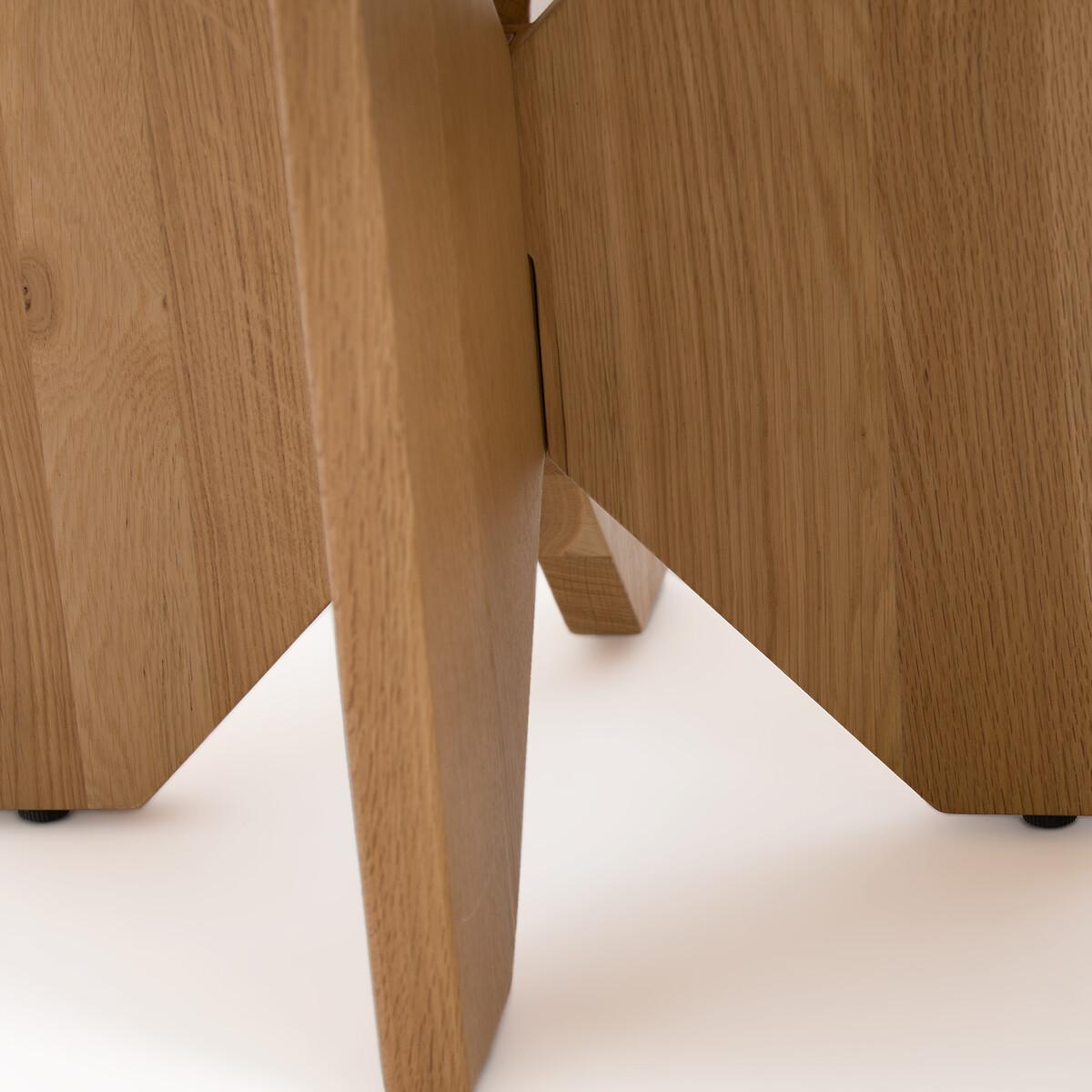 Set of 2 Minimal Round Oak Nesting Coffee Tables – image 4