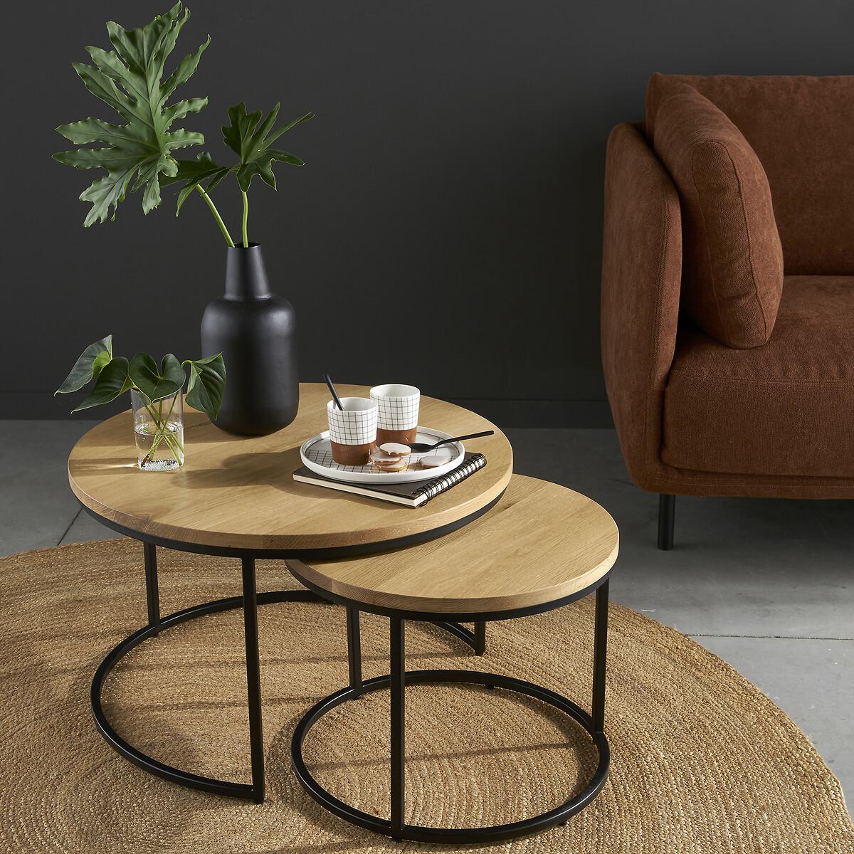 Set of 2 Vova Oak Nesting Coffee Tables – image 6