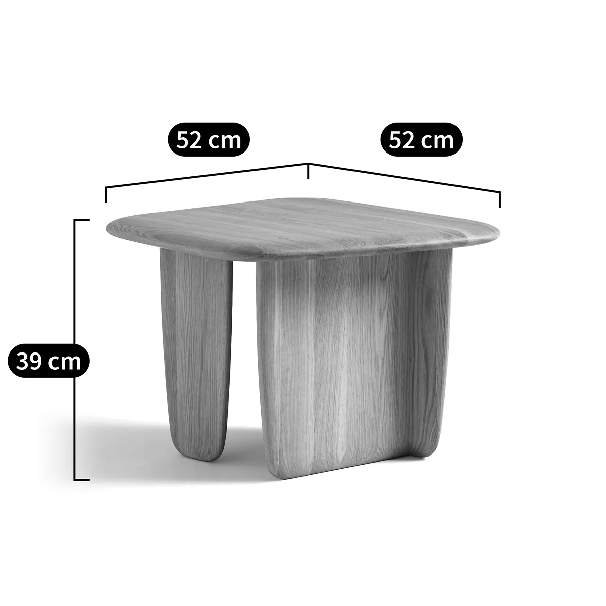 Iloss Small Curved Solid Oak Coffee Table – image 8