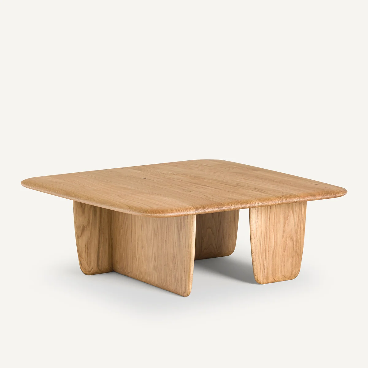 Iloss Large Curved Solid Oak Coffee Table – image 2