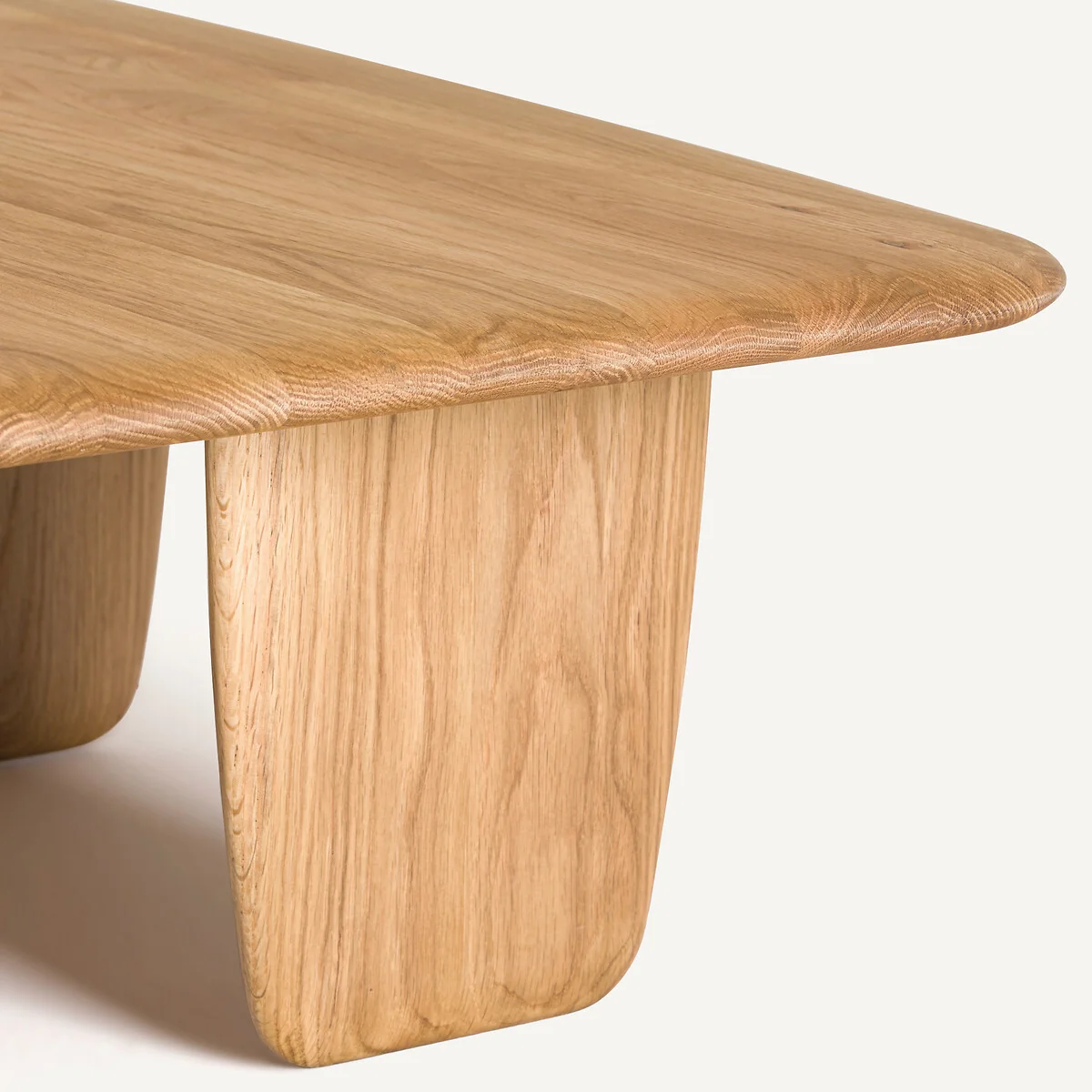 Iloss Large Curved Solid Oak Coffee Table – image 6