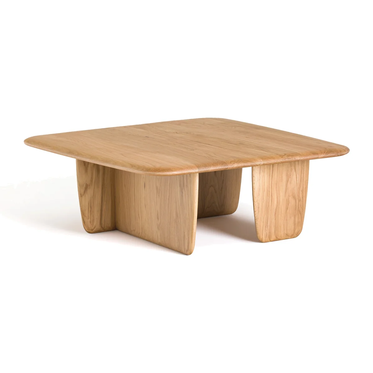 Iloss Large Curved Solid Oak Coffee Table – image 1
