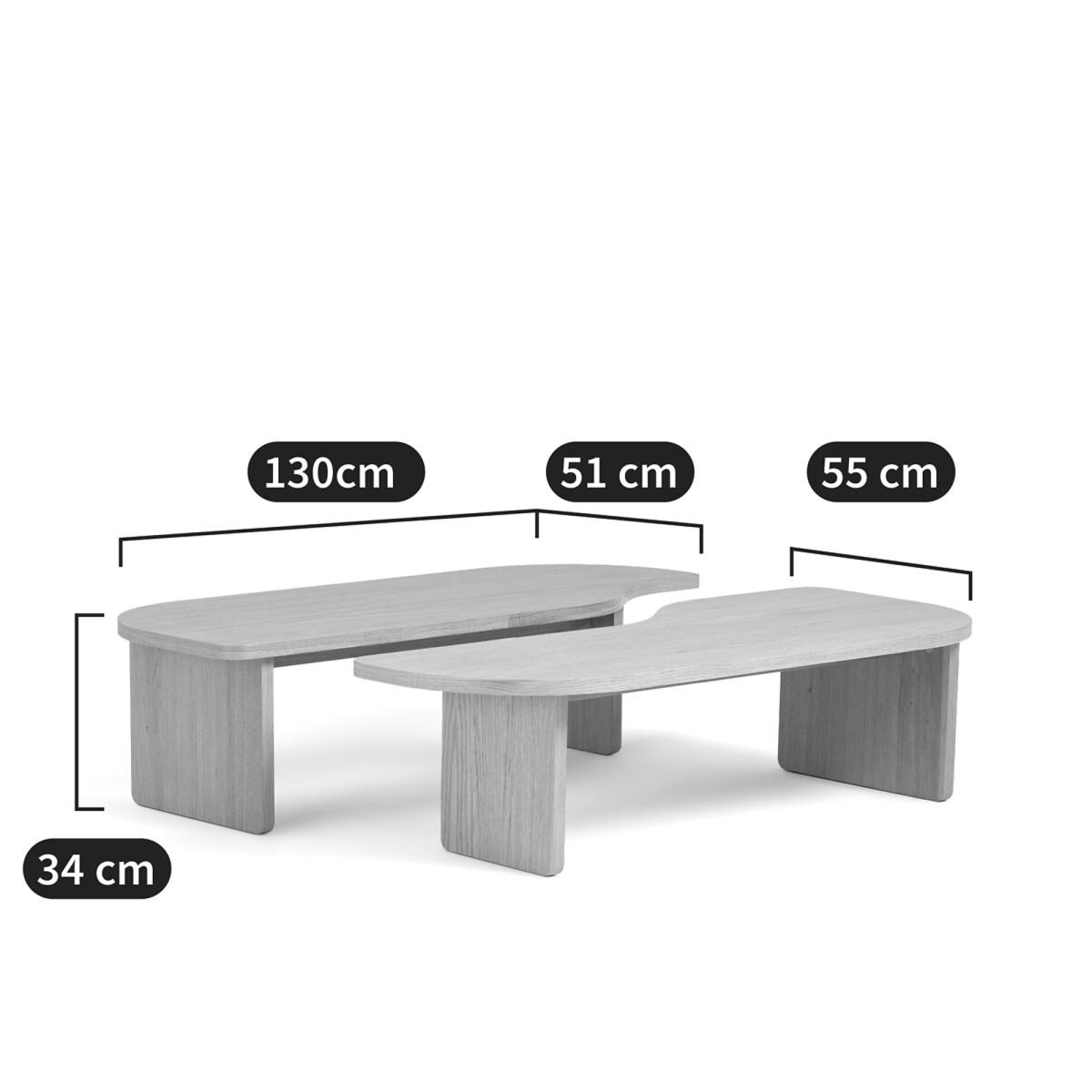 Set of 2 Docha Oak Veneer Coffee Tables – image 7