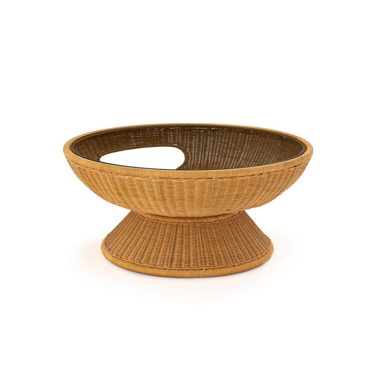 Provence Rattan & Glass Round Coffee Table – image 2