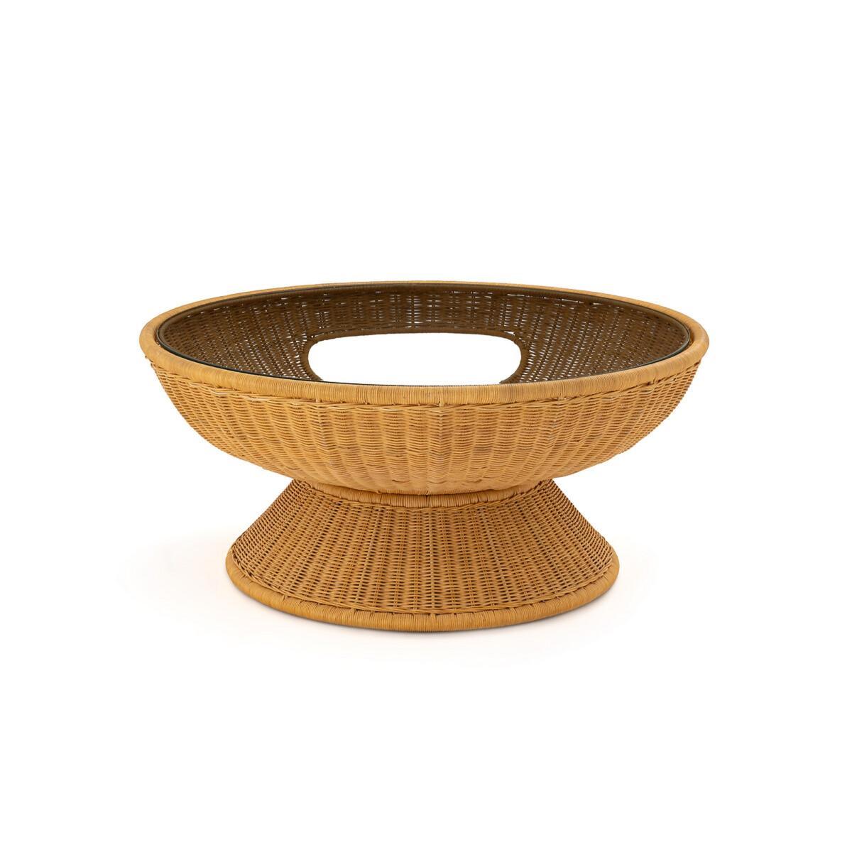 Provence Rattan & Glass Round Coffee Table – image 3