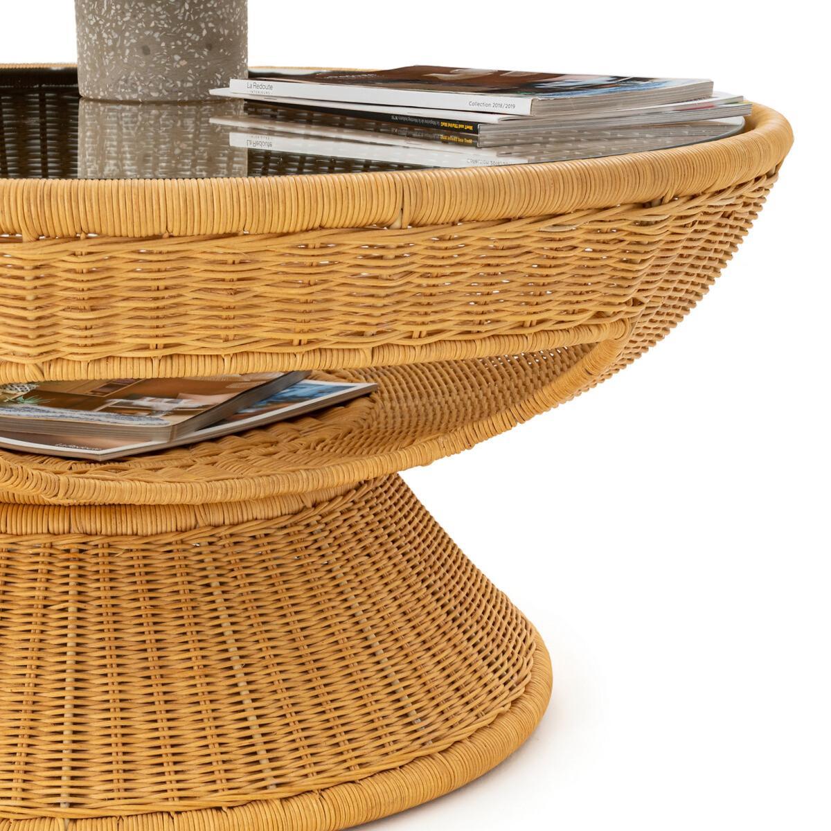 Provence Rattan & Glass Round Coffee Table – image 5