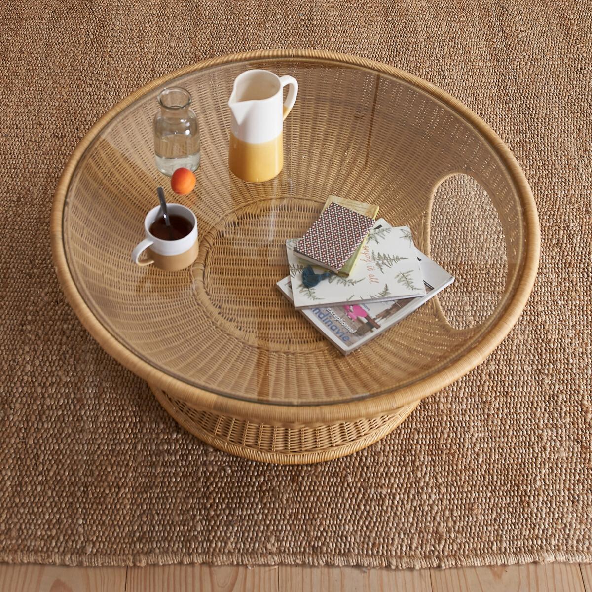 Provence Rattan & Glass Round Coffee Table – image 7