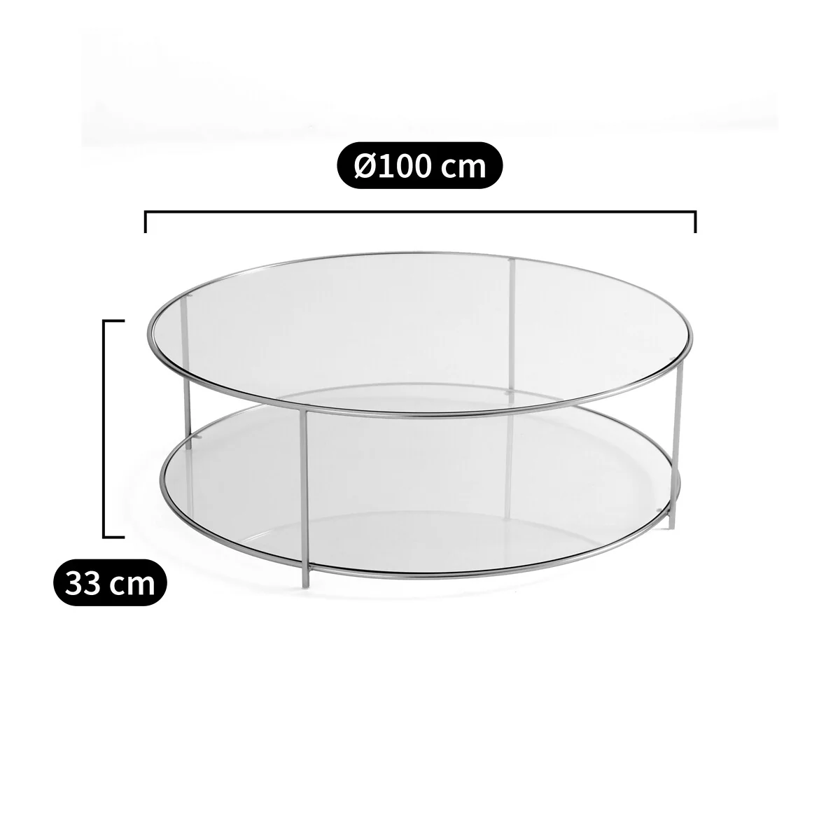 Sybil Tempered Glass Round Coffee Table – image 4