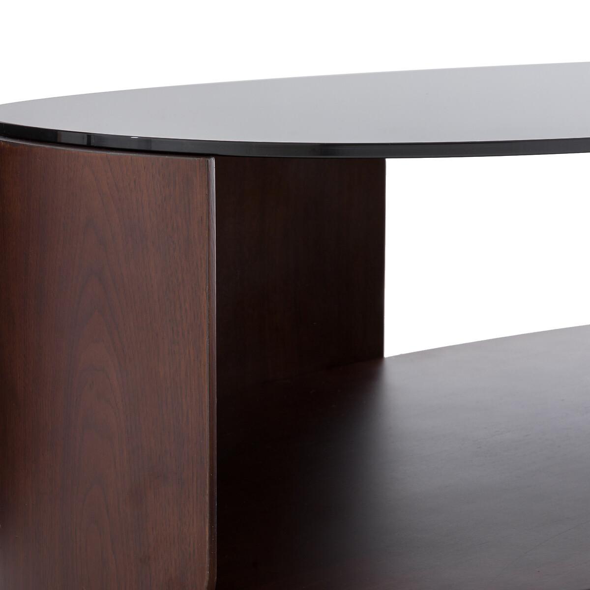 Spinella Walnut Veneer & Tempered Glass Coffee Table – image 3
