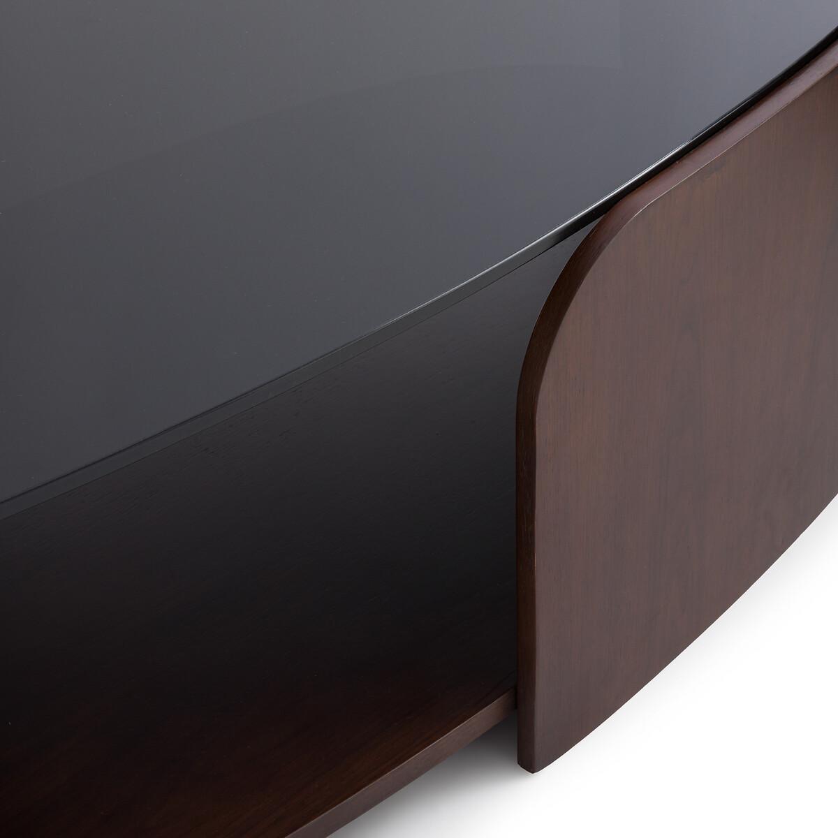 Spinella Walnut Veneer & Tempered Glass Coffee Table – image 4