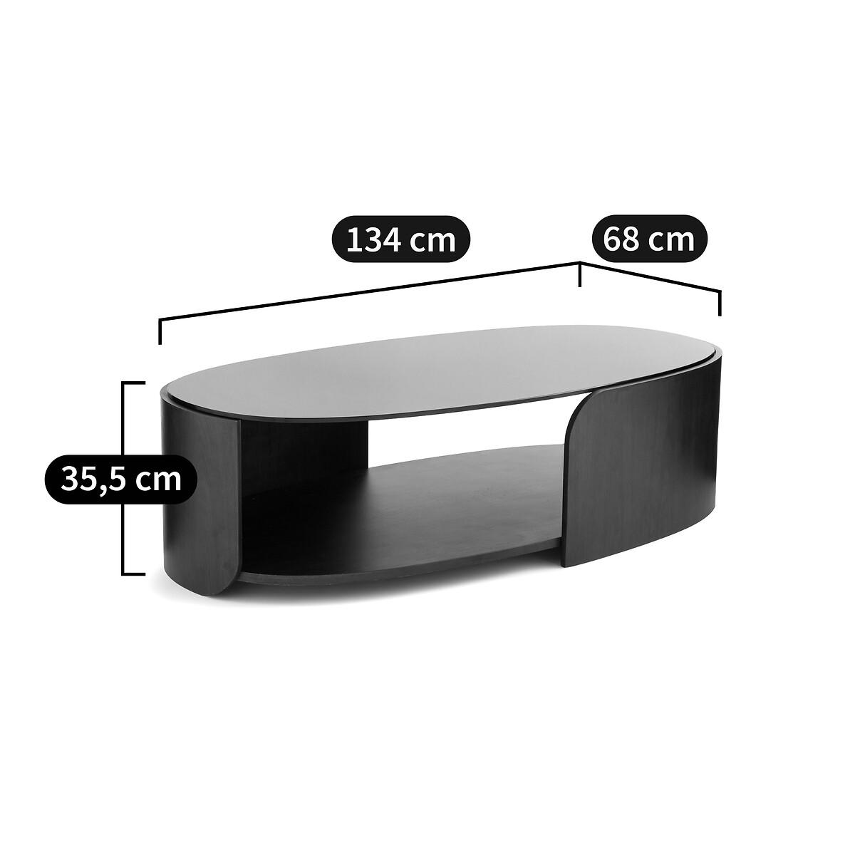 Spinella Walnut Veneer & Tempered Glass Coffee Table – image 5
