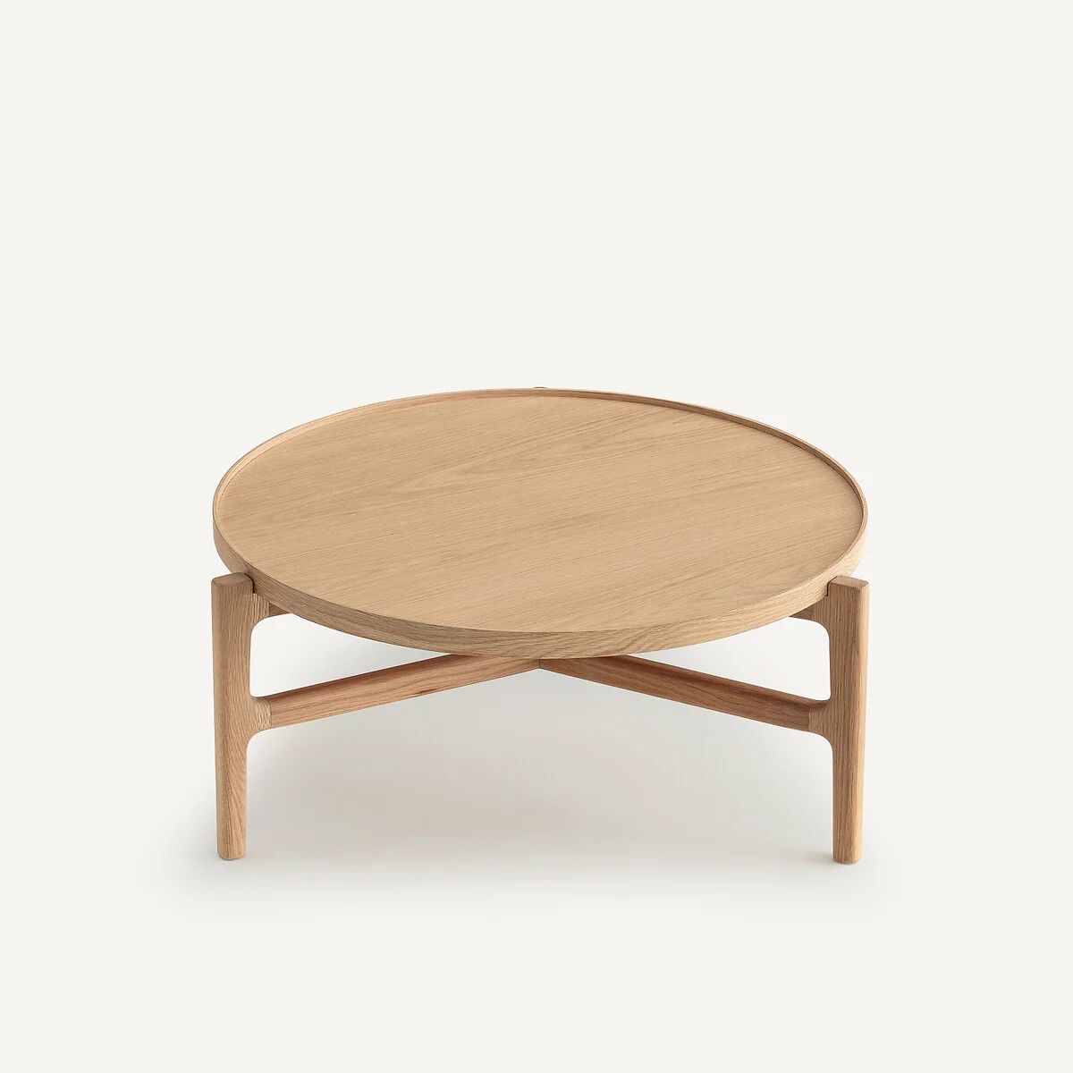 Alyasa Oak Veneer Coffee Table Diameter 74cm – image 4