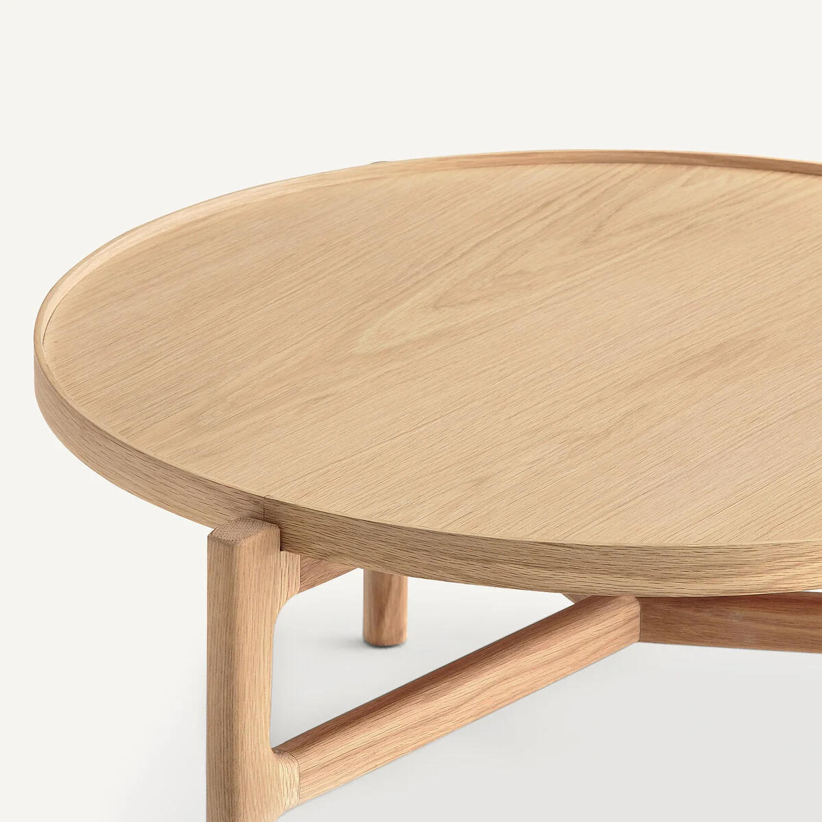 Alyasa Oak Veneer Coffee Table Diameter 74cm – image 5