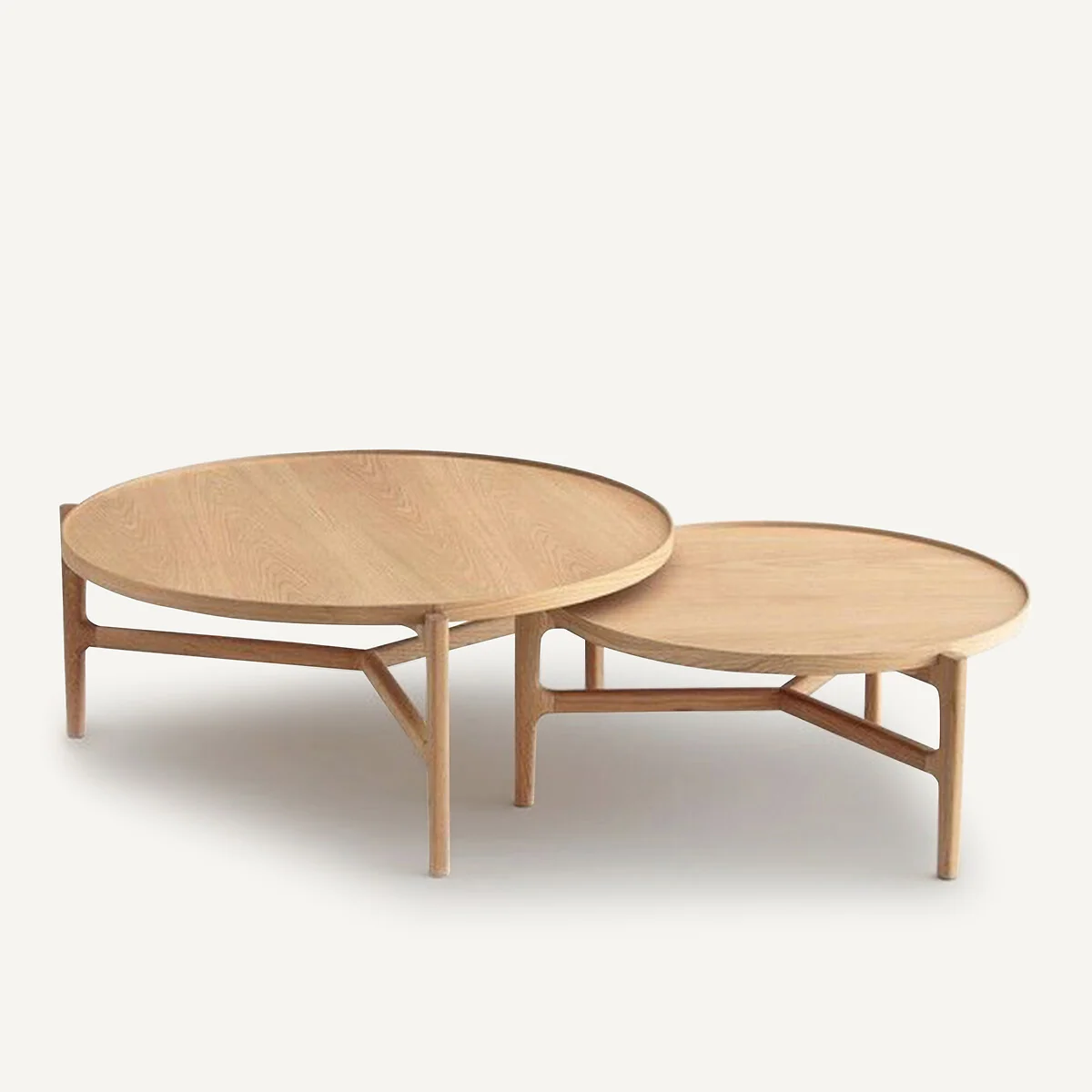 Alyasa Oak Veneer Coffee Table Diameter 74cm – image 6