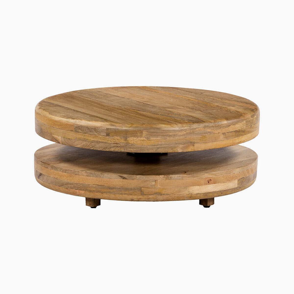 Eyla Round Mango Wood 2 Tier Coffee Table – image 2
