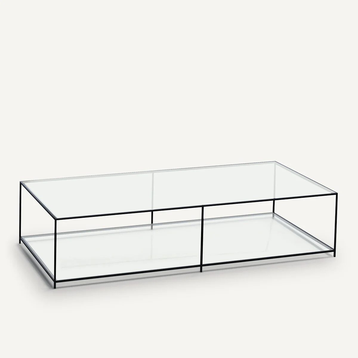 Sybil Rectangular Coffee Table in Tempered Glass – image 2