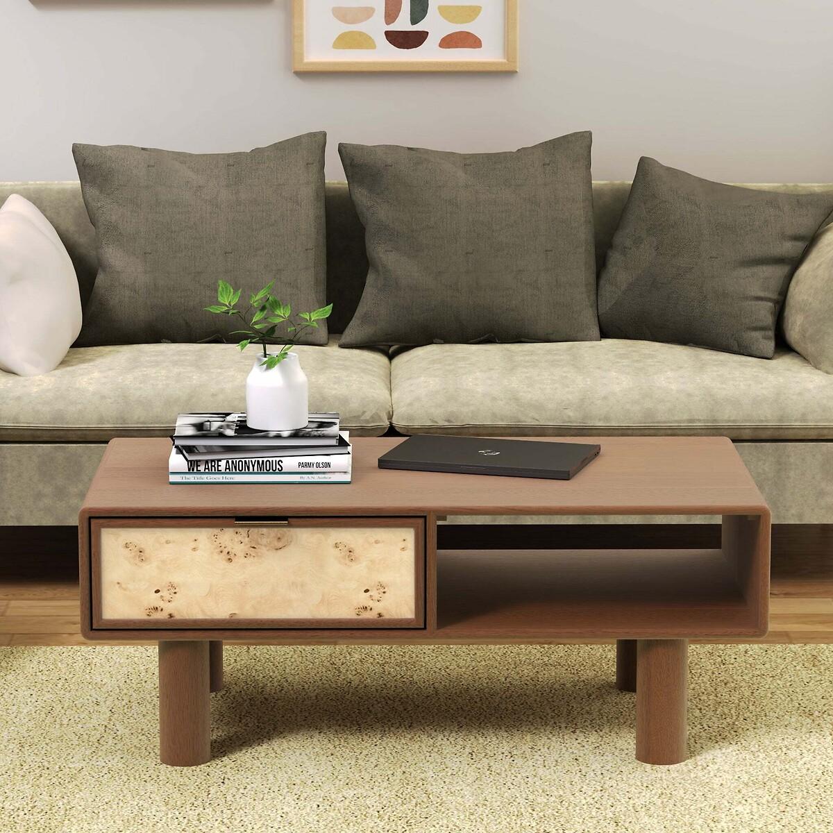 Umber Burl & Mango Wood Coffee Table – image 1
