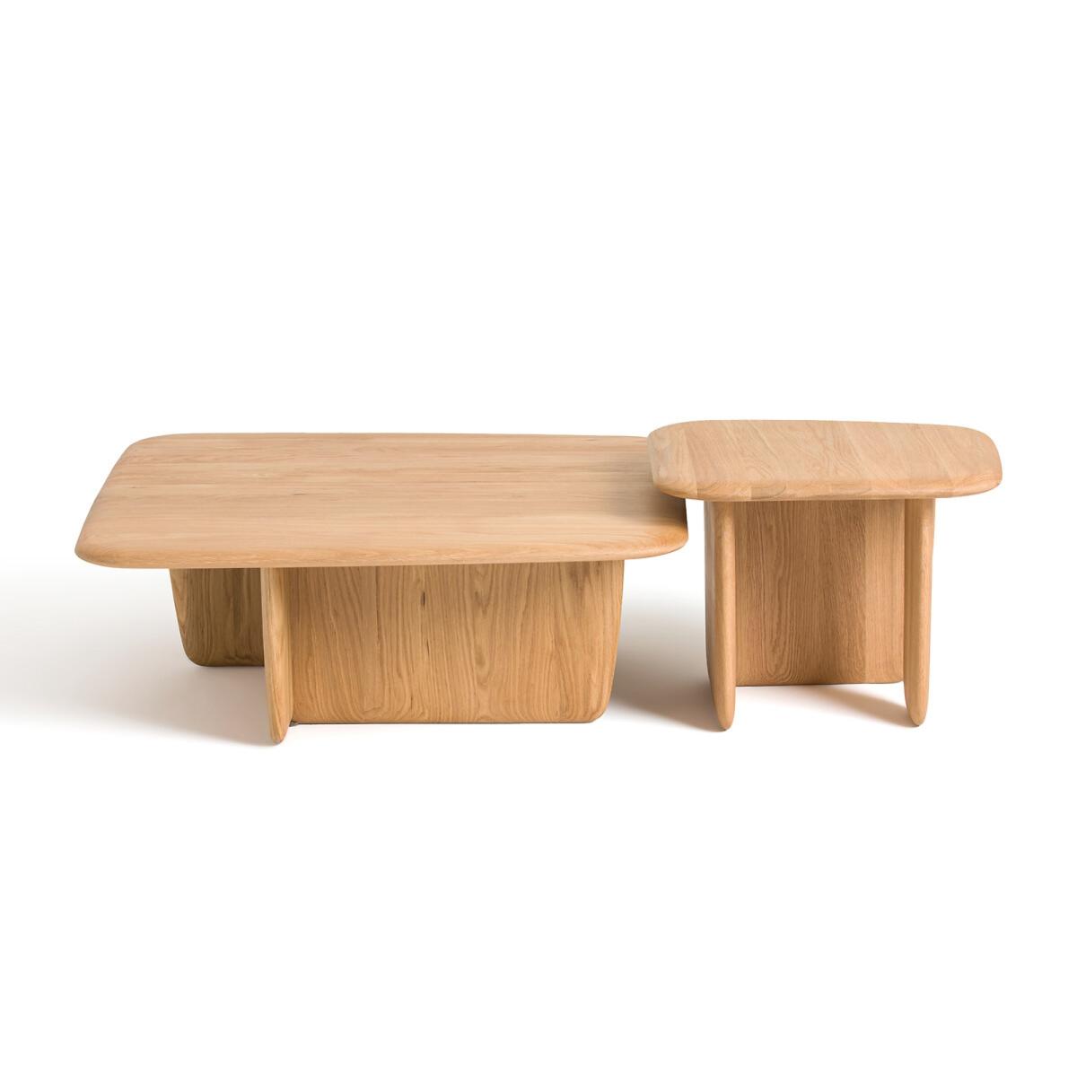 Iloss Large Curved Solid Oak Coffee Table – image 7