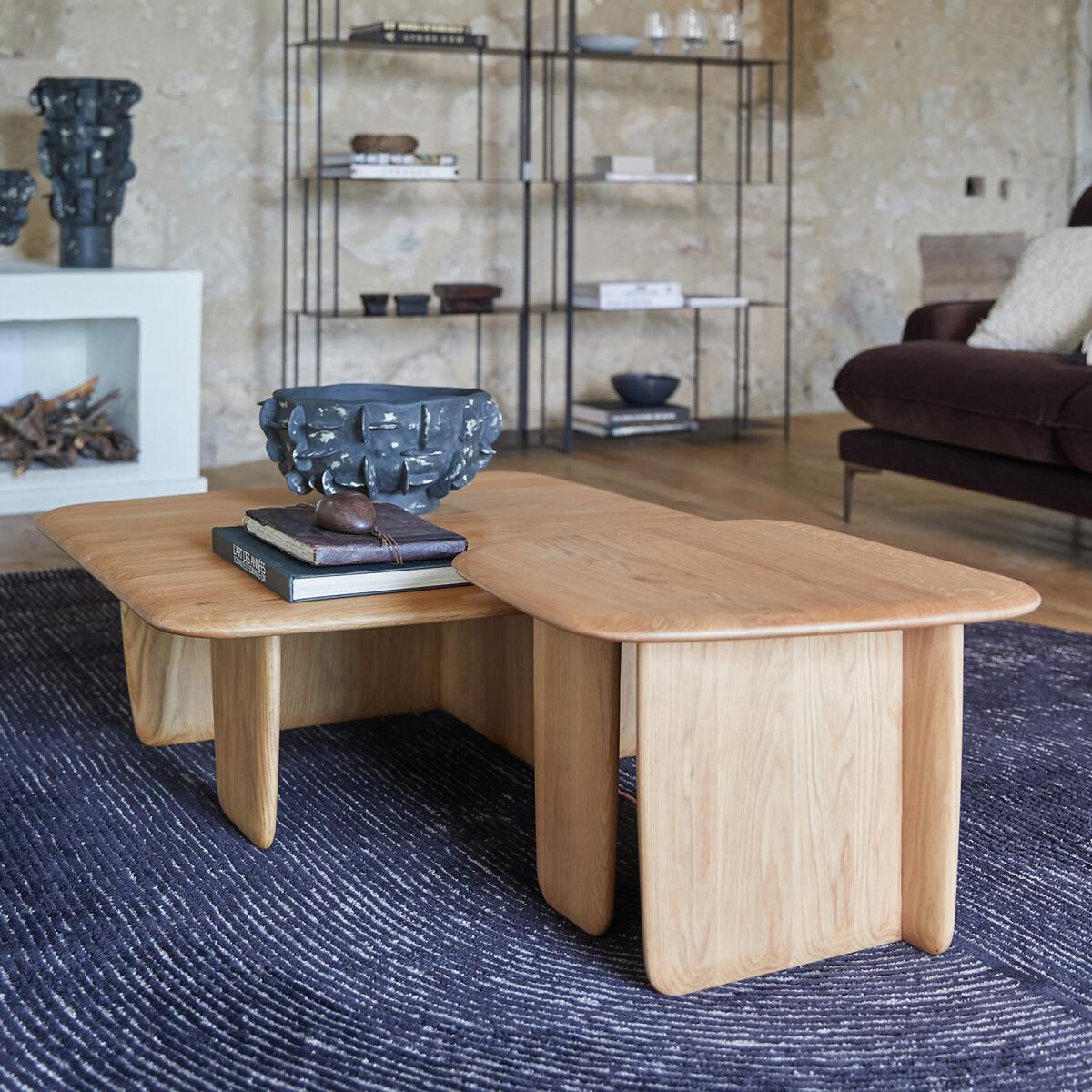 Iloss Large Curved Solid Oak Coffee Table – image 8