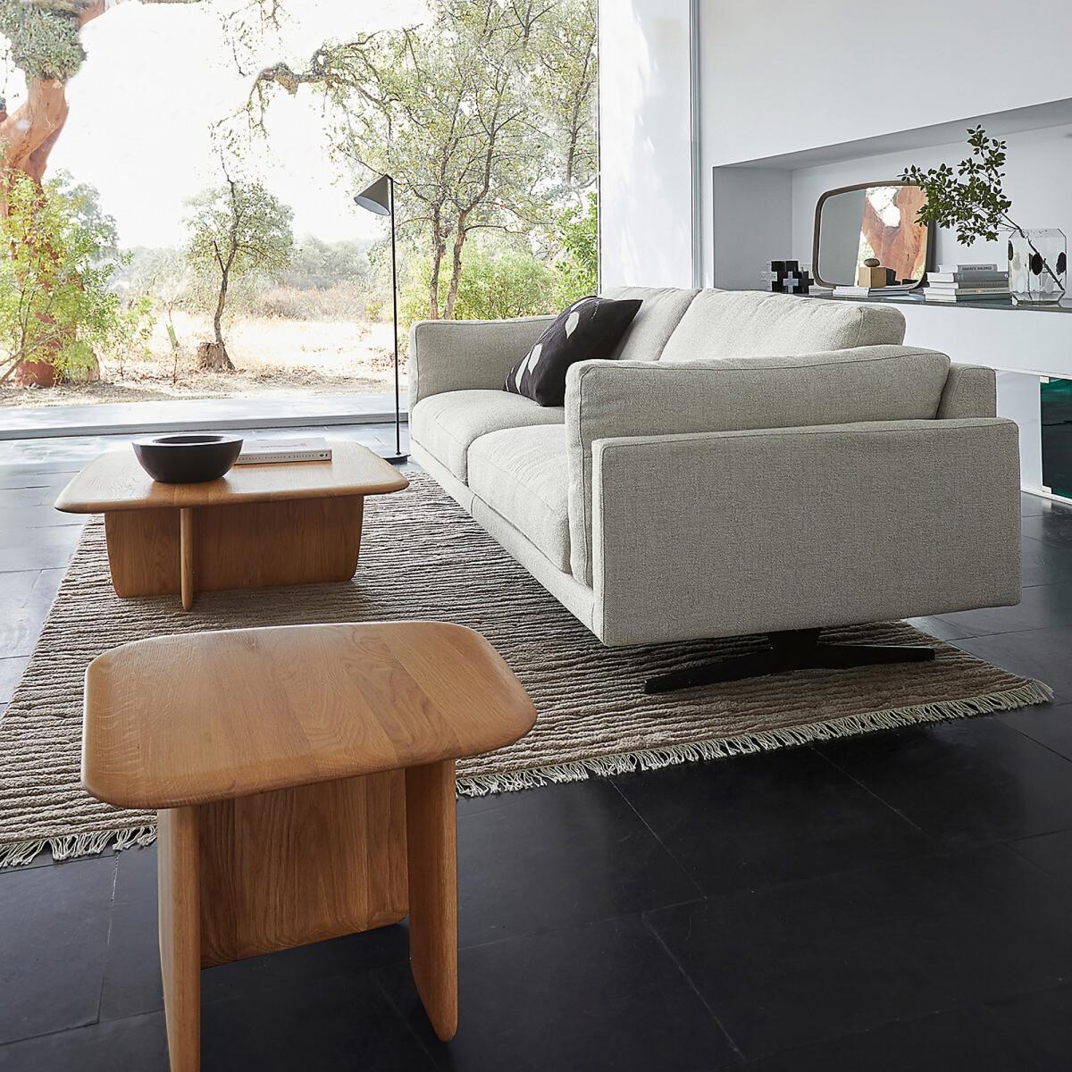 Iloss Large Curved Solid Oak Coffee Table – image 10