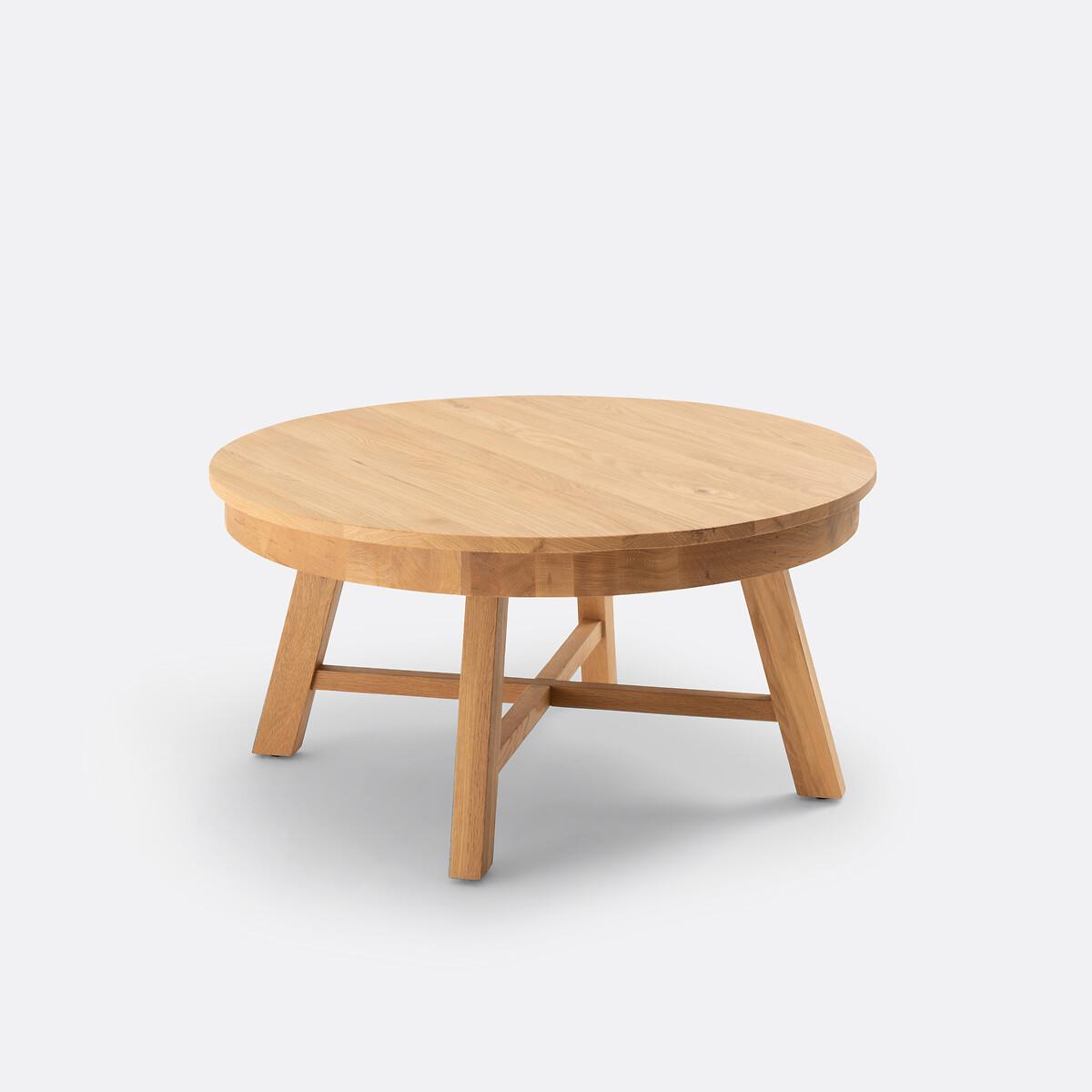 Zebarn Round Solid Oak Coffee Table – image 2