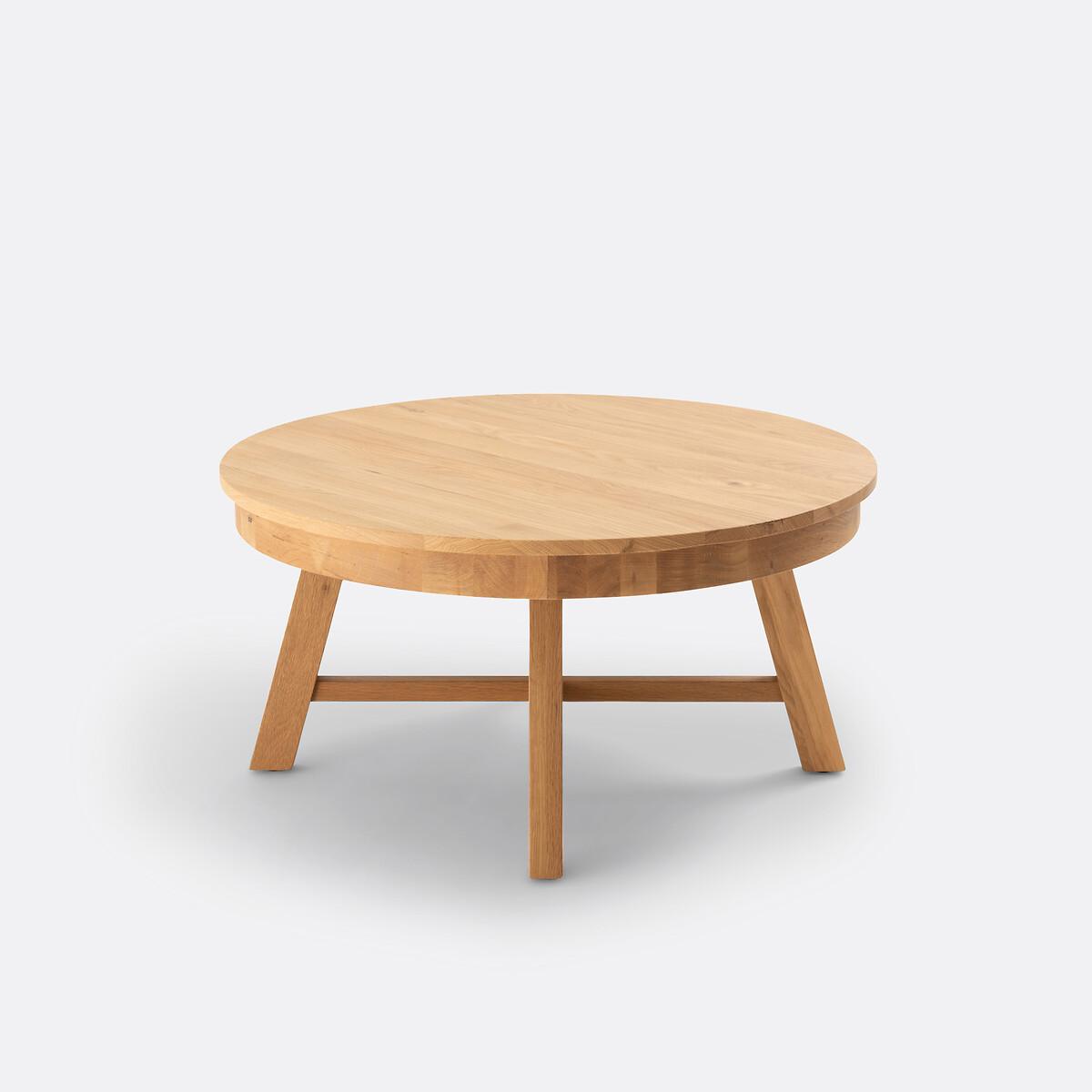Zebarn Round Solid Oak Coffee Table – image 4
