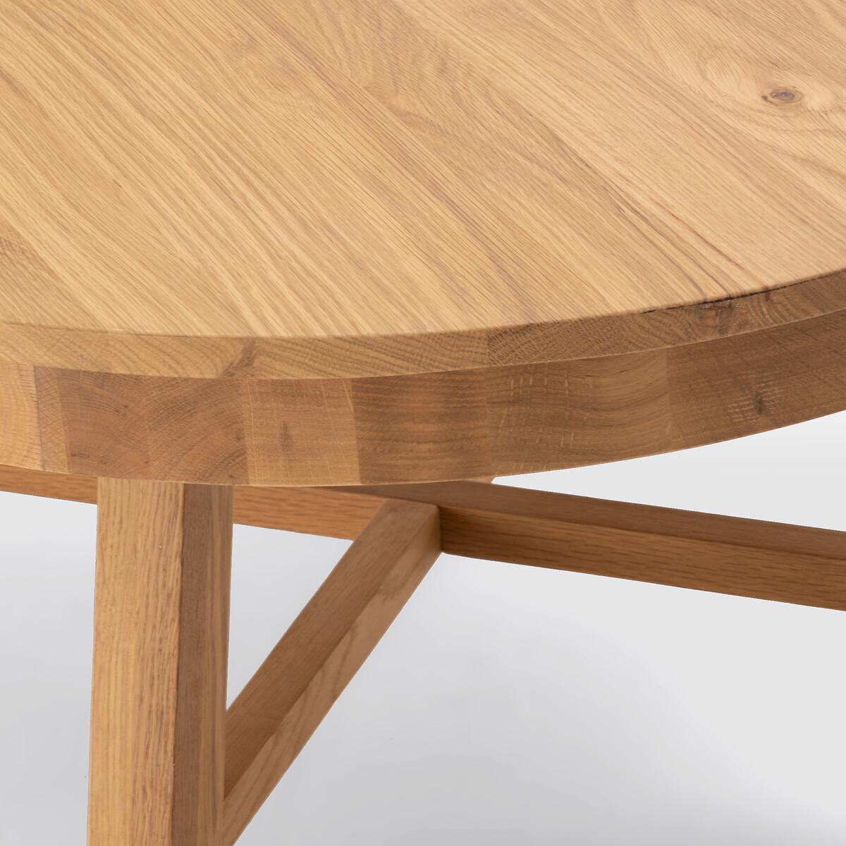 Zebarn Round Solid Oak Coffee Table – image 5