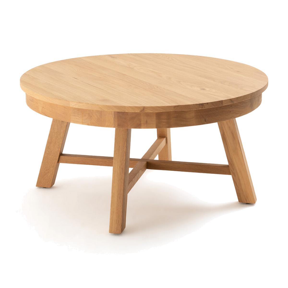 Zebarn Round Solid Oak Coffee Table – image 1